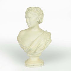 Victorian White Painted Terracotta Bust of a Young Woman