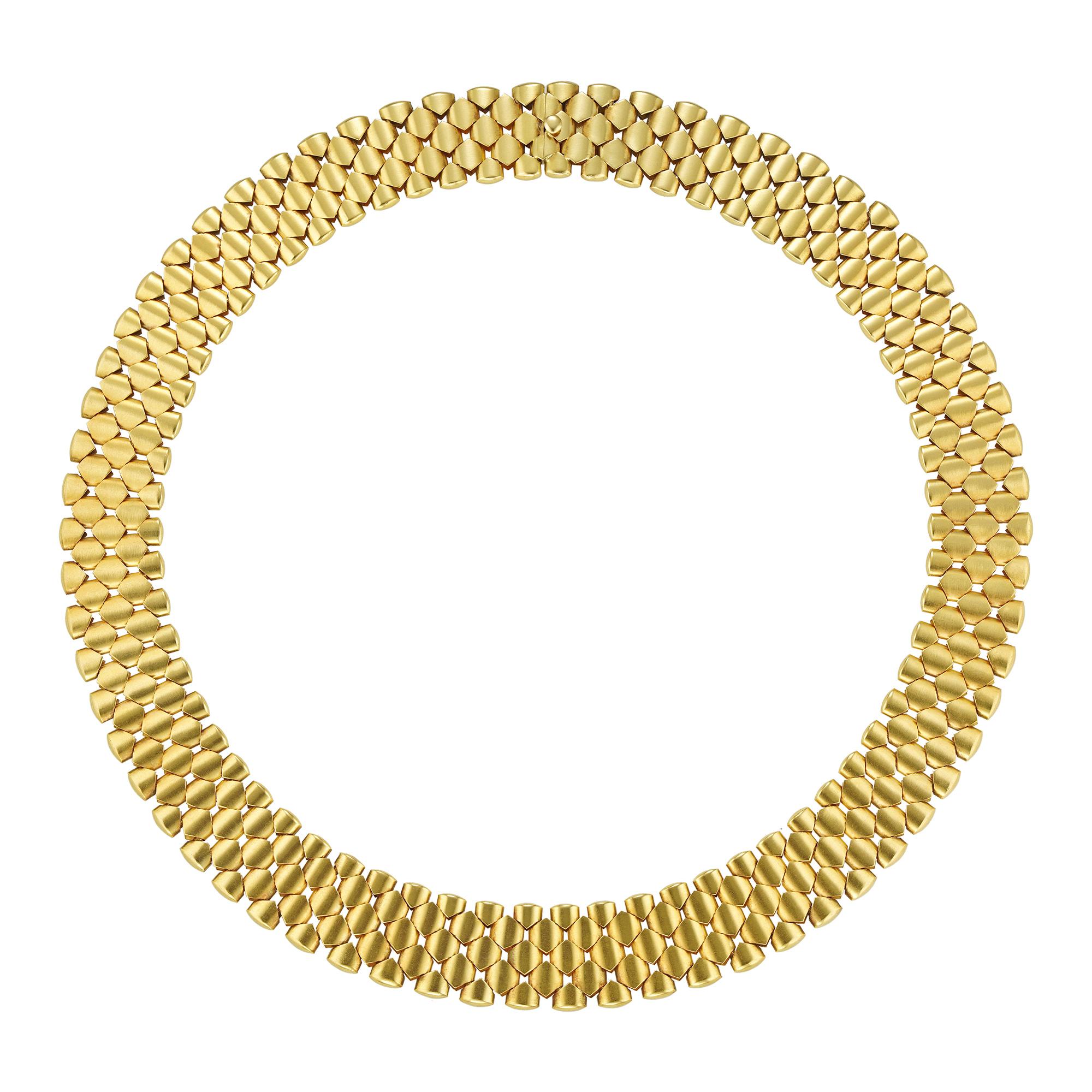 Women's or Men's A Victorian Yellow Gold Collar Necklace For Sale
