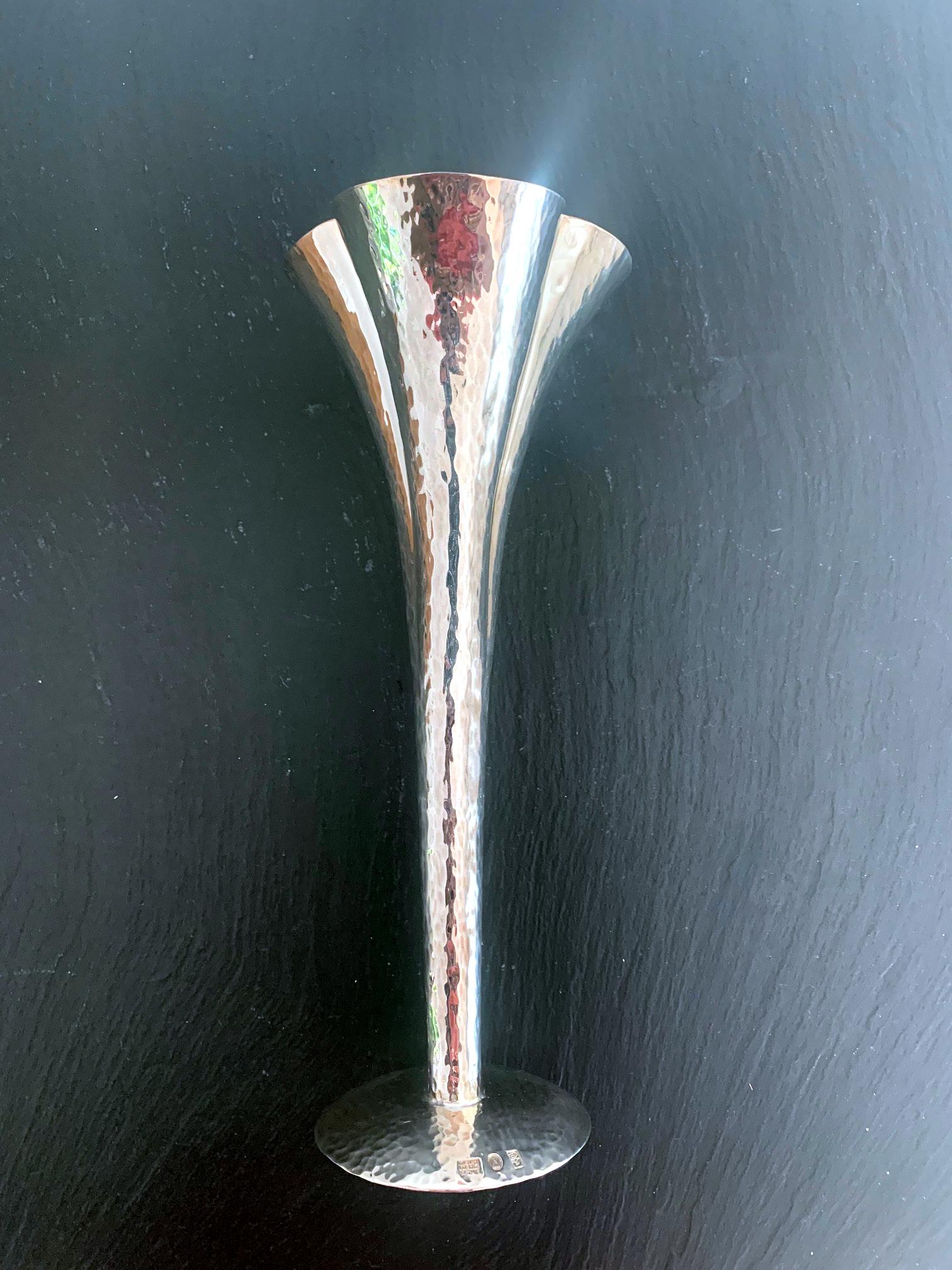 Vienna Secession Silvered Vase by Weiner Werkstatte In Good Condition For Sale In Atlanta, GA