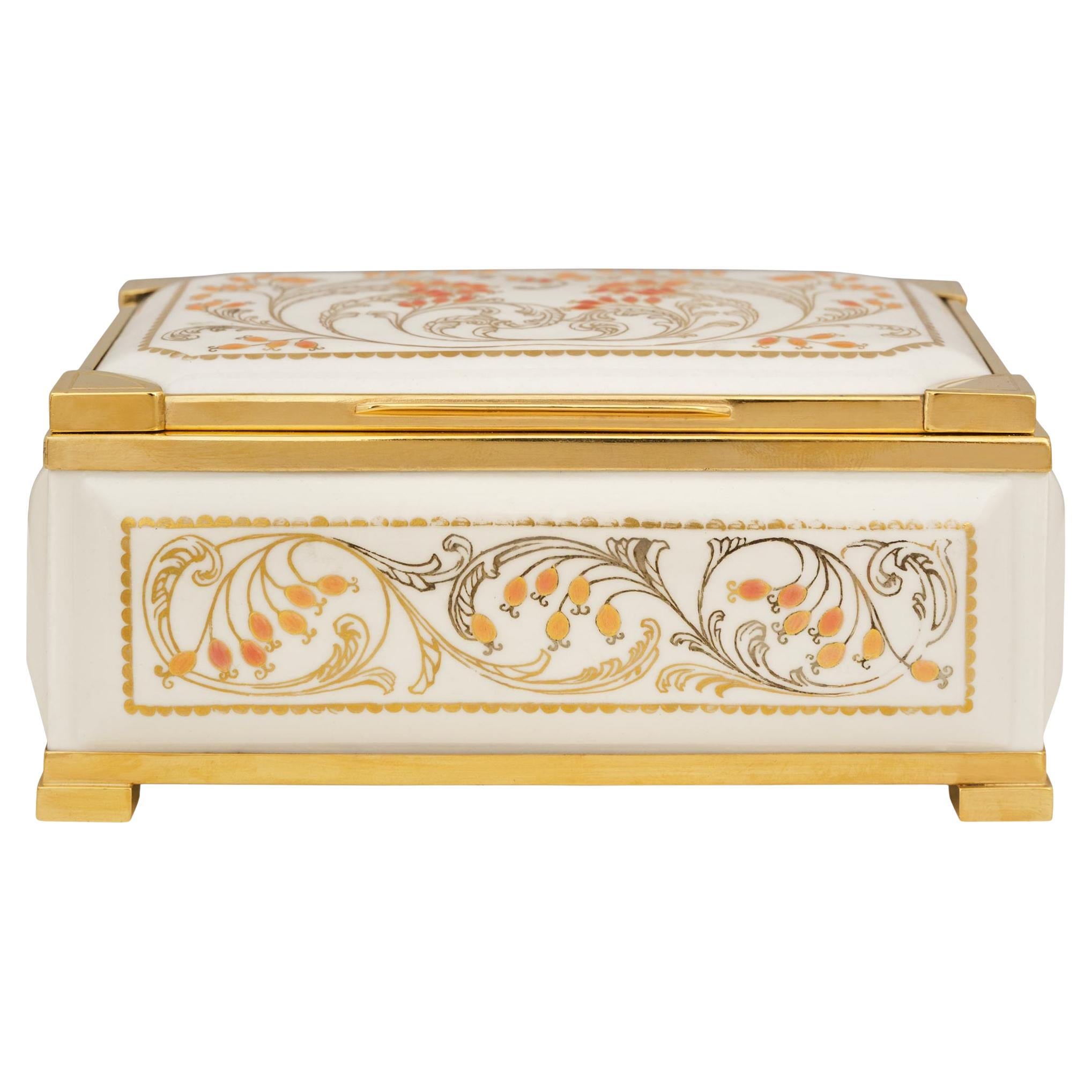 A Viennese 19th century Porcelain and Ormolu boxes, stamped KPM For Sale