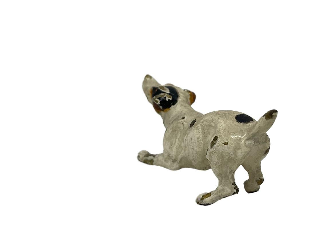 Viennese Bronze Miniature Cold-Painted Dog Figurine In Good Condition For Sale In Delft, NL