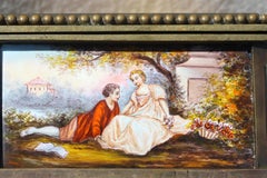 Viennese Enamel & Bronze Box, Decorated with Five Romantic Panels