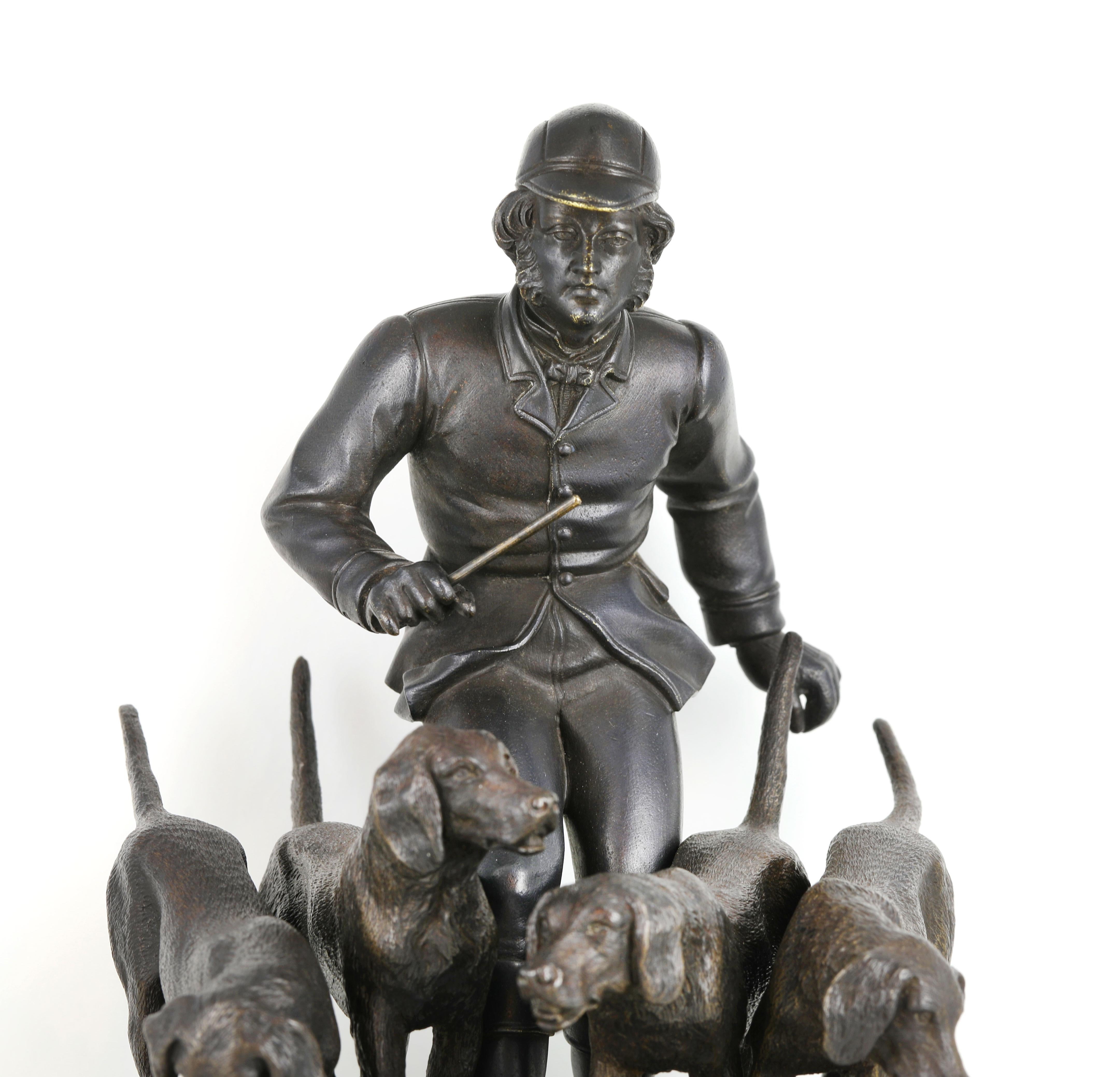 Cast Viennese Patinated Bronze Sculpture by Franz Bergmann For Sale