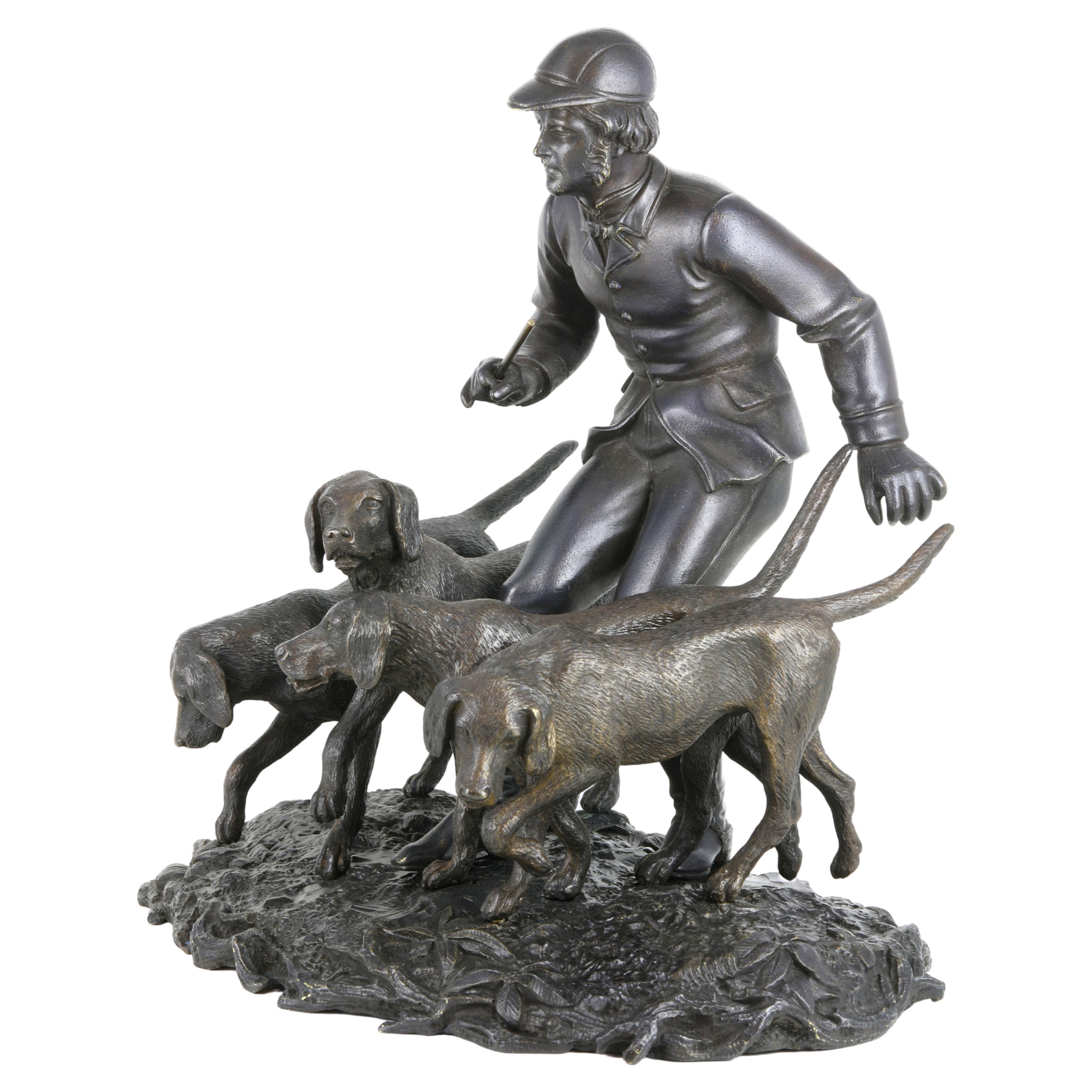 Viennese Patinated Bronze Sculpture by Franz Bergmann For Sale