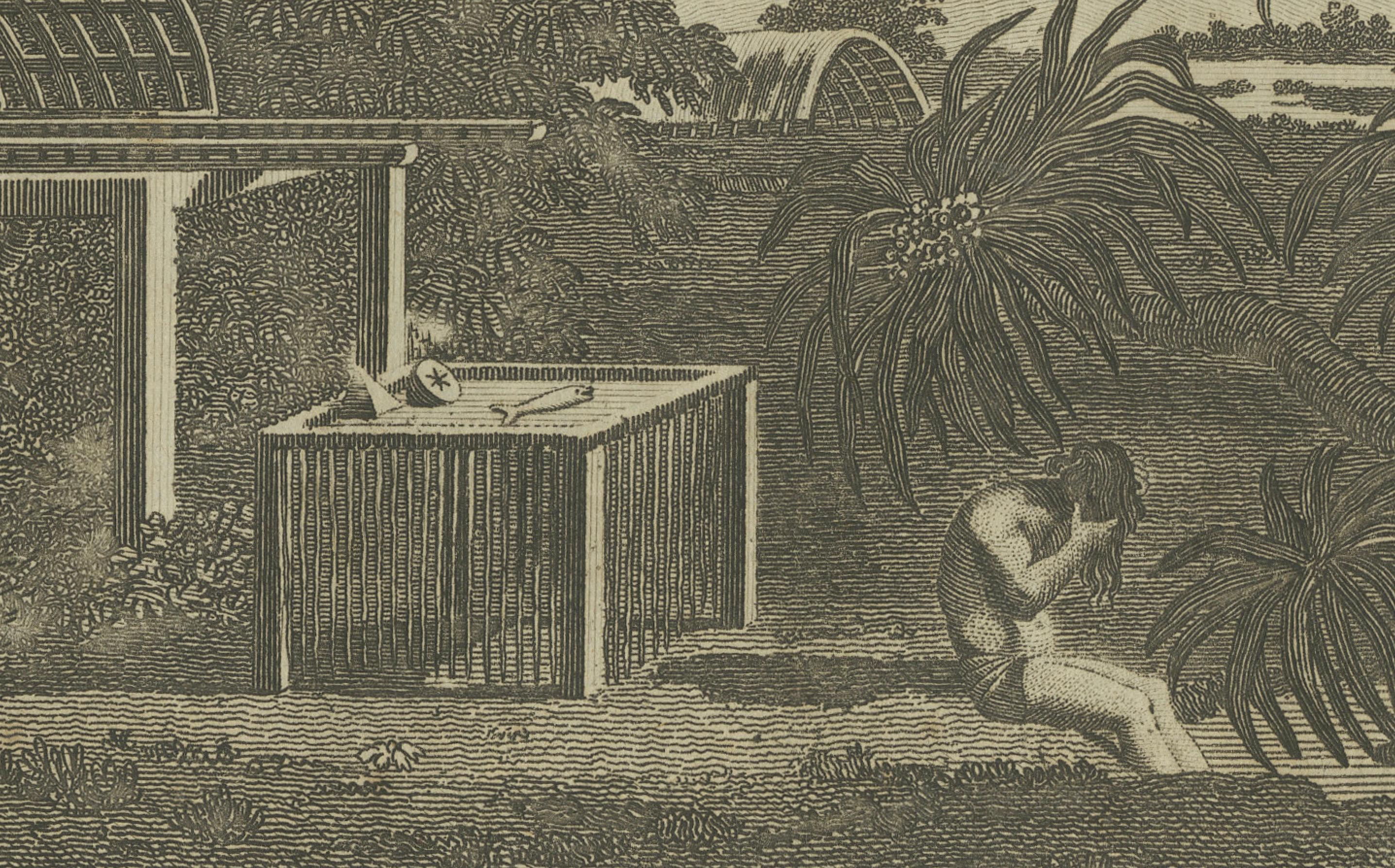 A View of the Ewharrano Eatua, or House of God, in Huahine from Cook's Voyages In Fair Condition For Sale In Langweer, NL