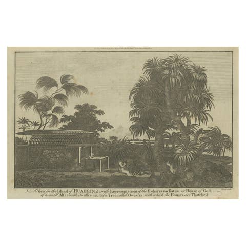 A View of the Ewharrano Eatua, or House of God, in Huahine from Cook's Voyages
