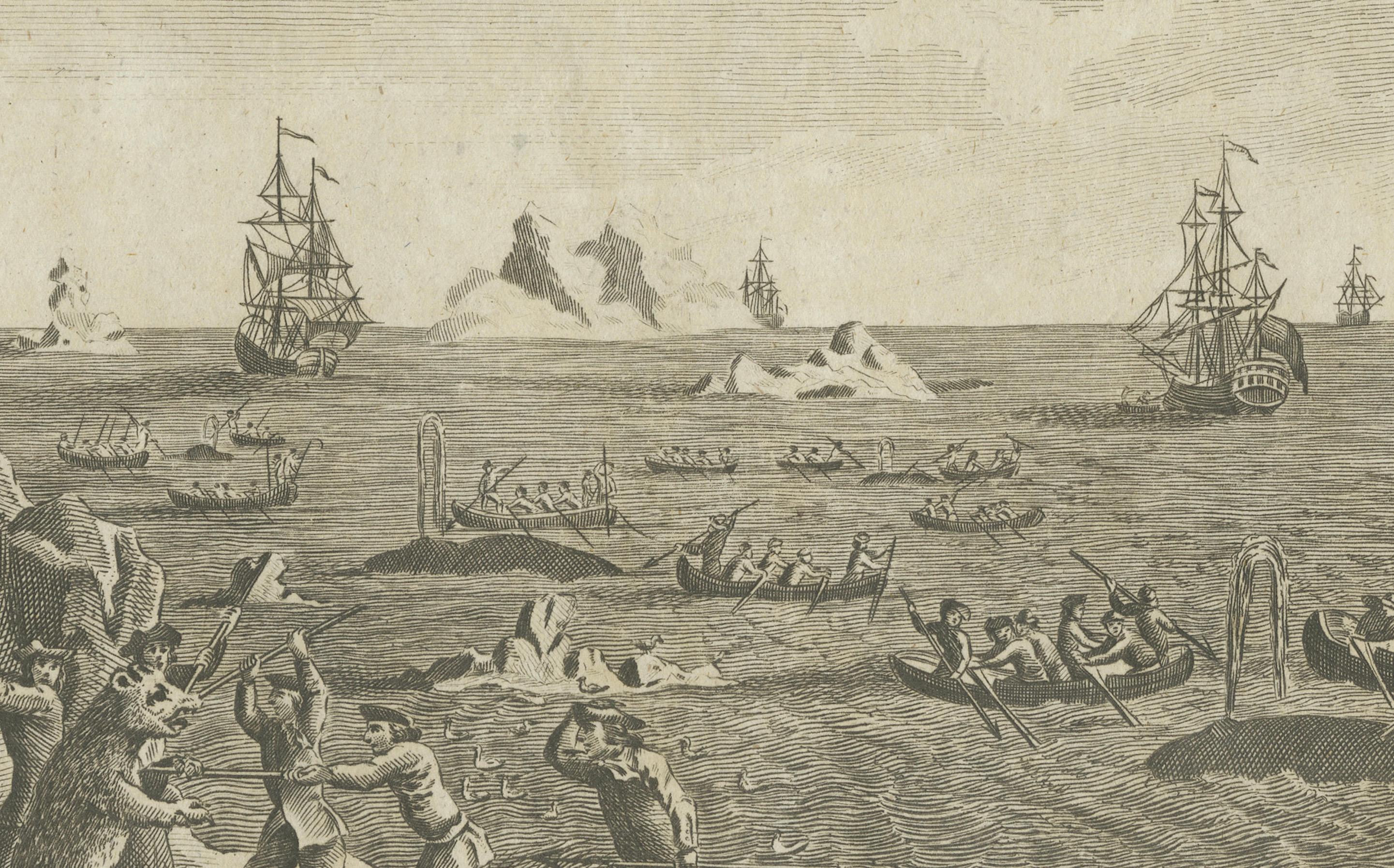 A View of the Whale-Fishery and the Manner of Killing Bears near Greenland, 1778 In Good Condition For Sale In Langweer, NL