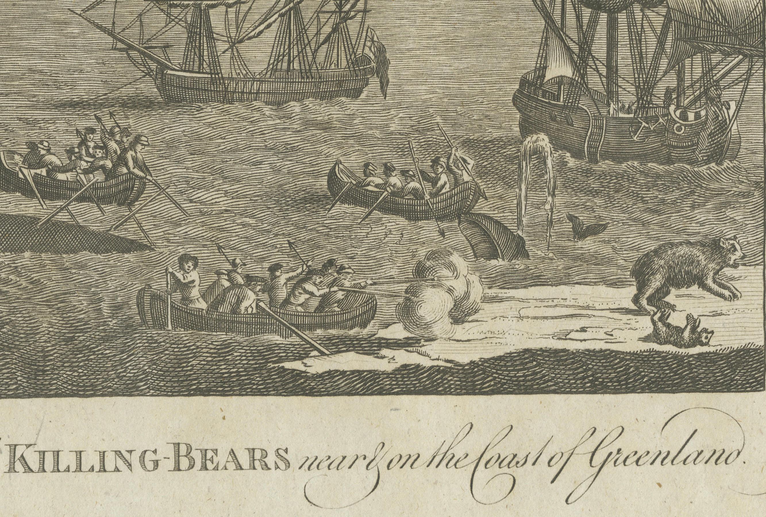 Late 18th Century A View of the Whale-Fishery and the Manner of Killing Bears near Greenland, 1778 For Sale