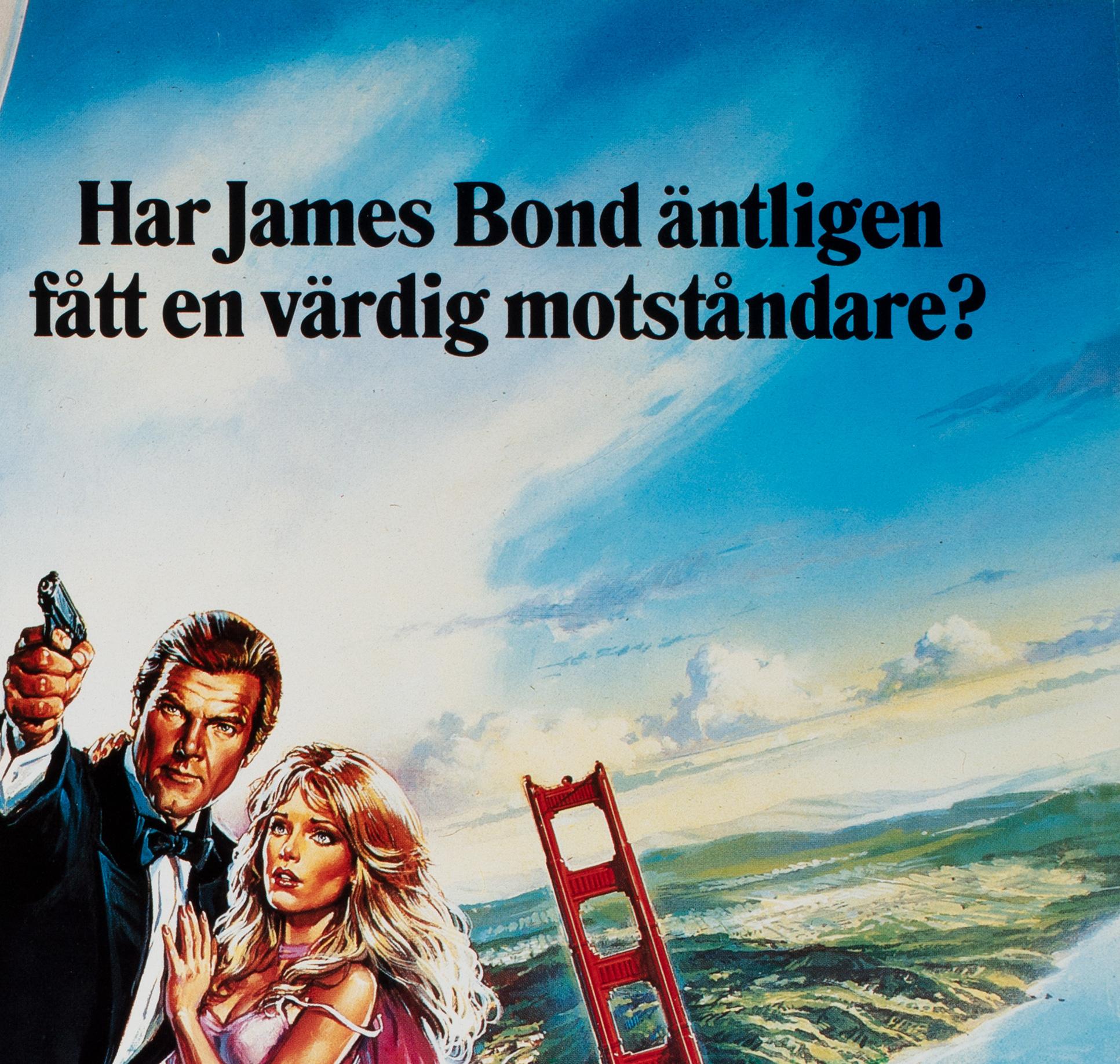 A View to a Kill 1985 Swedish Film Poster In Excellent Condition For Sale In Bath, Somerset