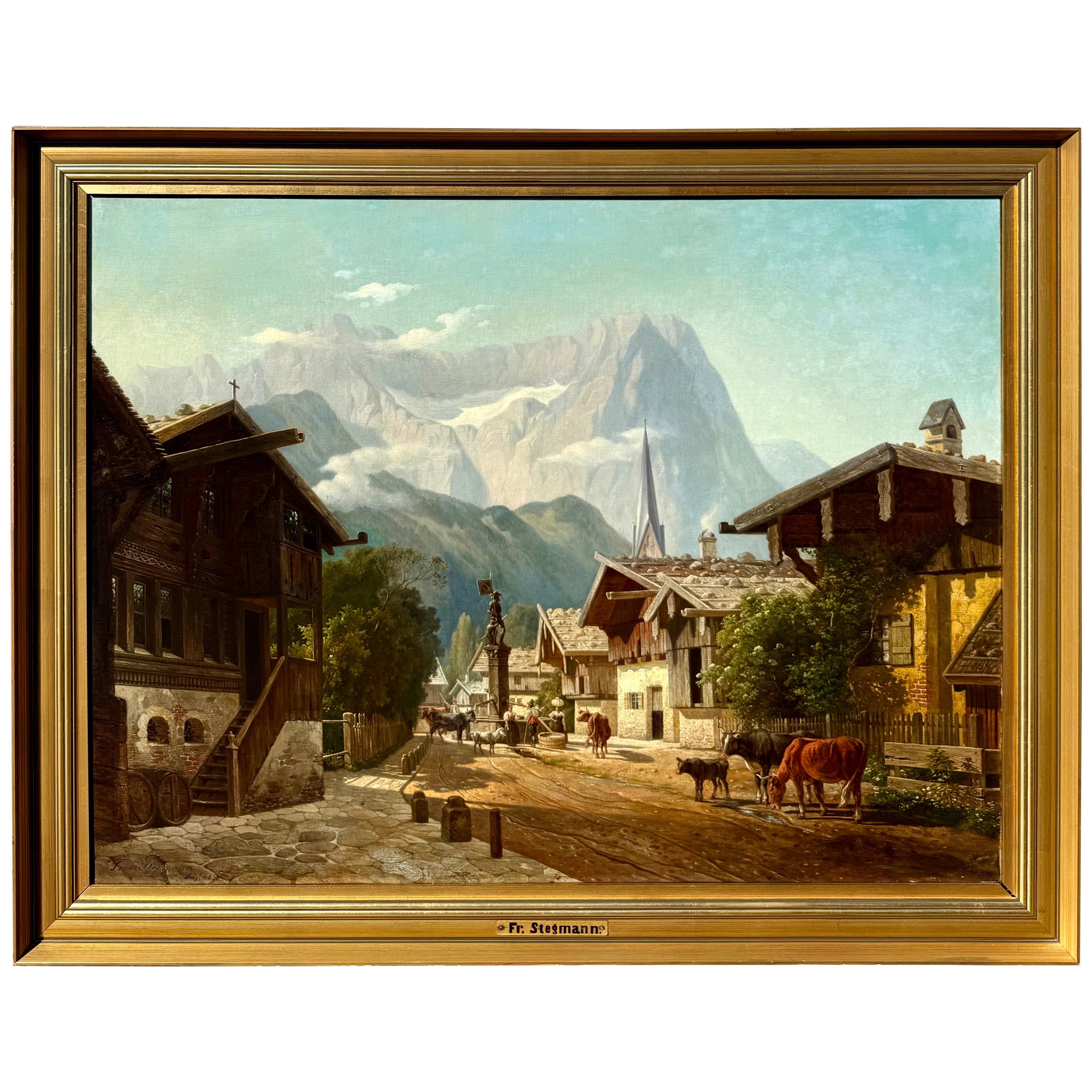 "Un pueblo en los Alpes" de Franz Stegmann en venta