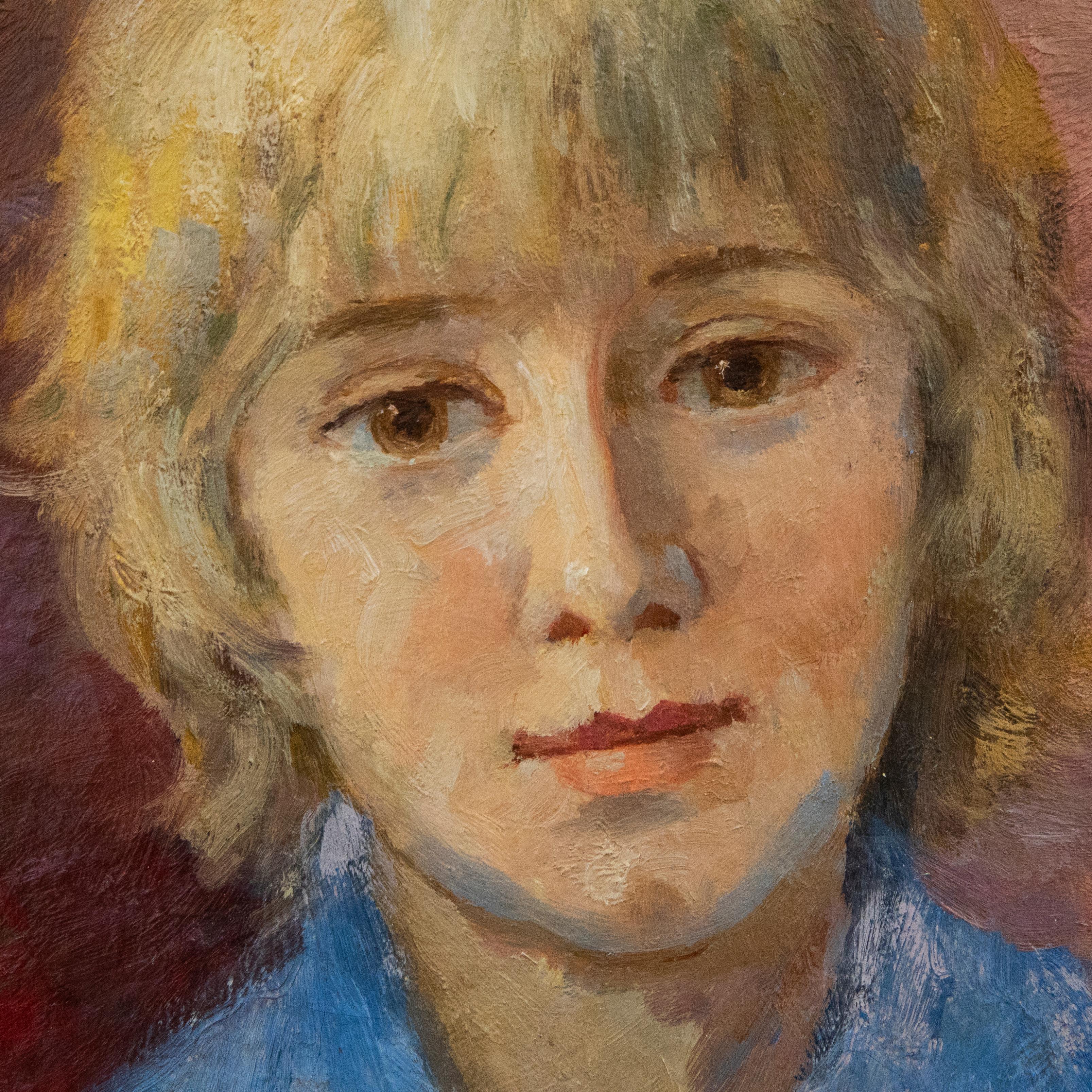 A. Vilysen - 1976 Oil, Portrait of Tommy For Sale 3