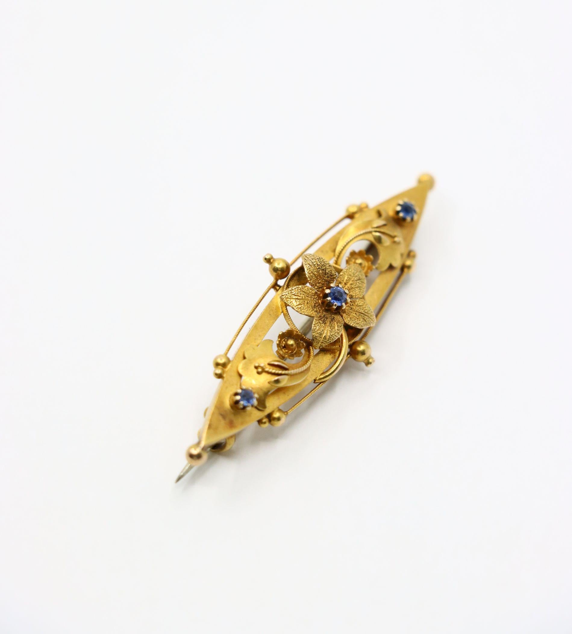 A Vintage 15K Gold Aquamarine Pendant Brooch Pin For Sale 1