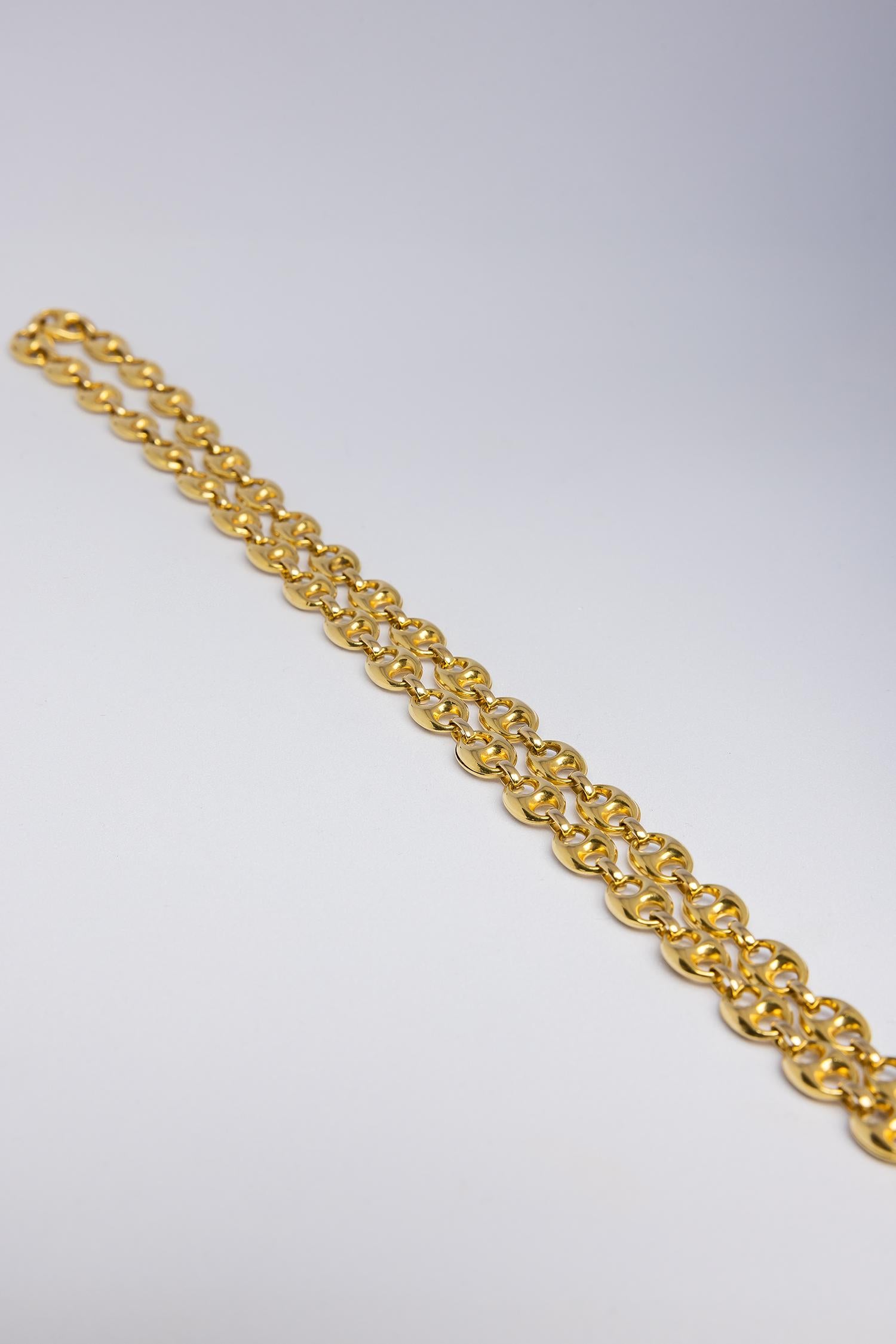 Women's or Men's Vintage 18 karat anchor or mariner link necklace
