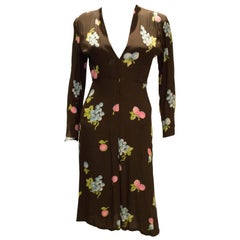 A vintage 1940s floral printed autumnal day dress small