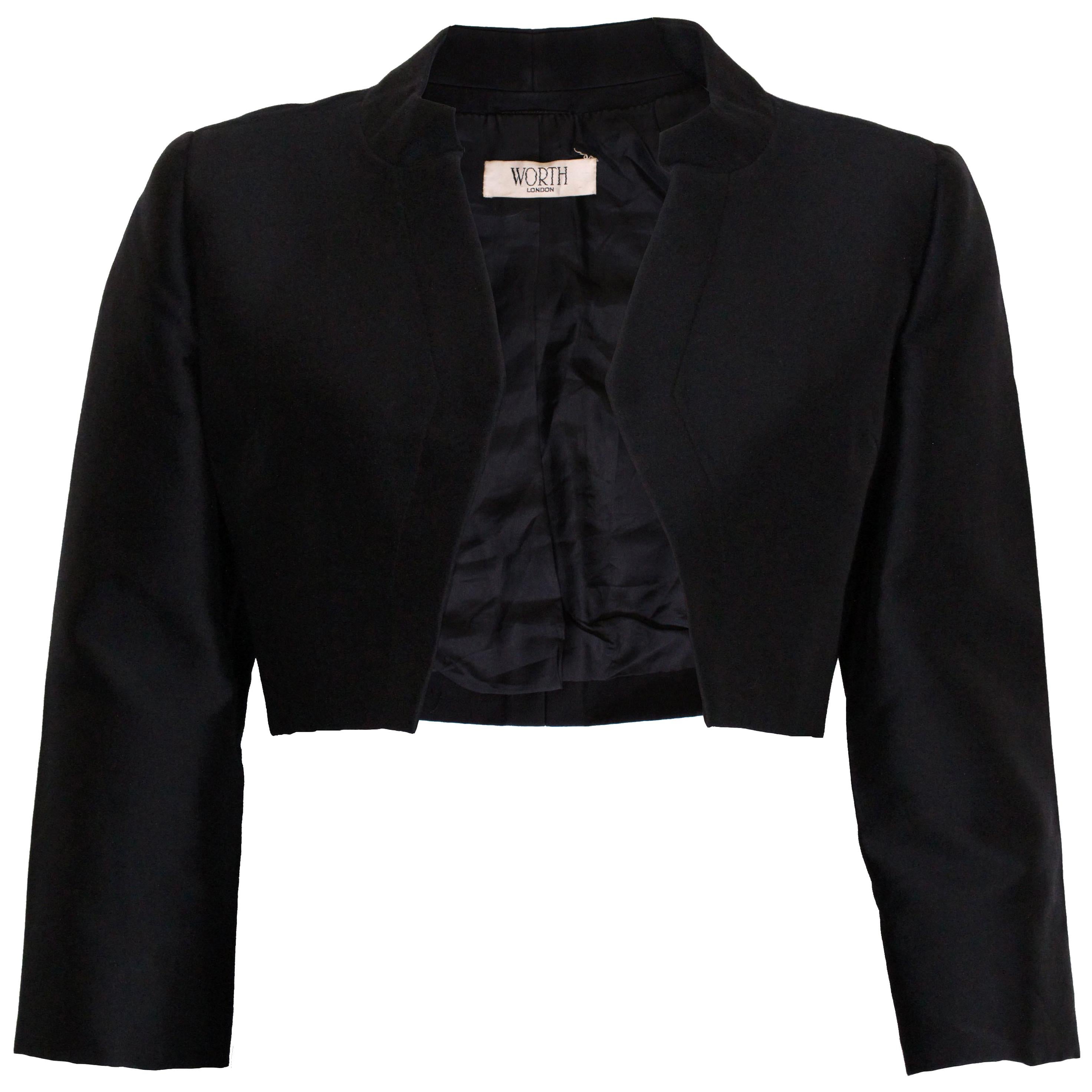 Bolero negro vintage de los años 50 de Worth London