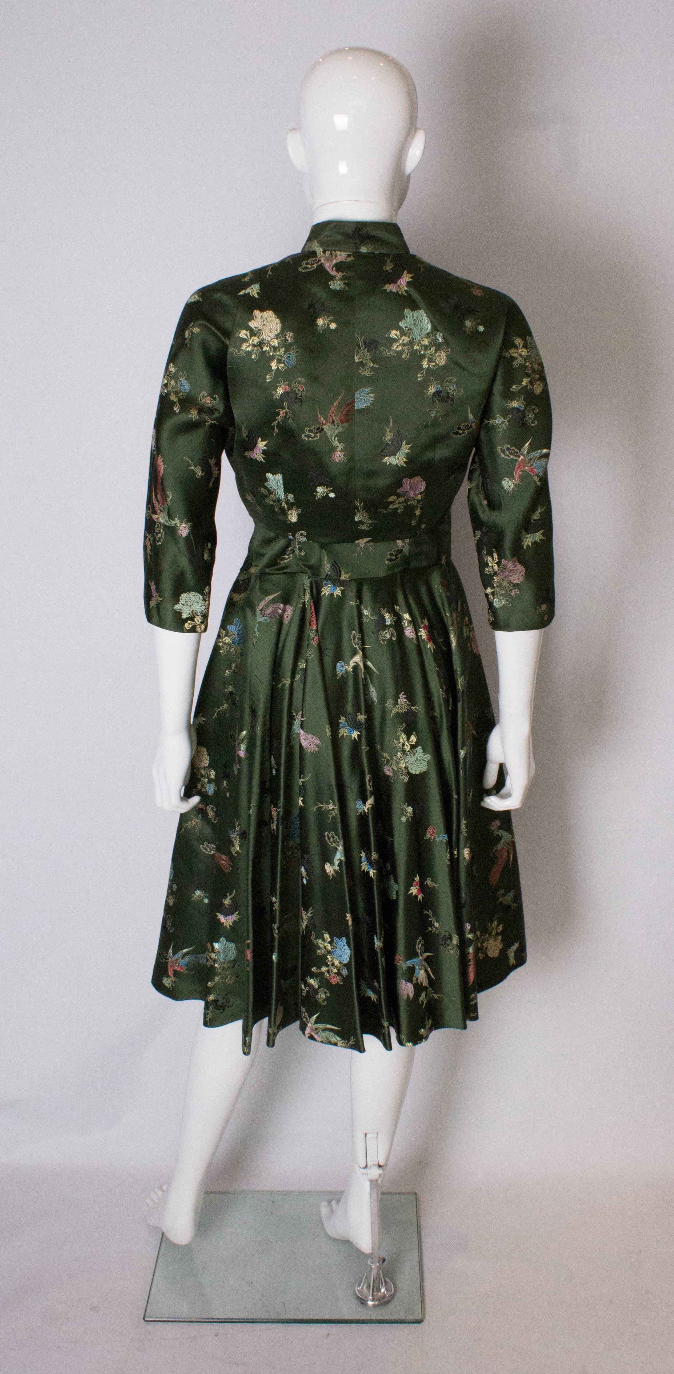 A Vintage 1950s Green Dress and Bolero Jacket by Butterick  For Sale 1