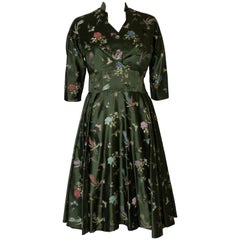 A Vintage 1950s Green Dress and Bolero Jacket by Butterick
