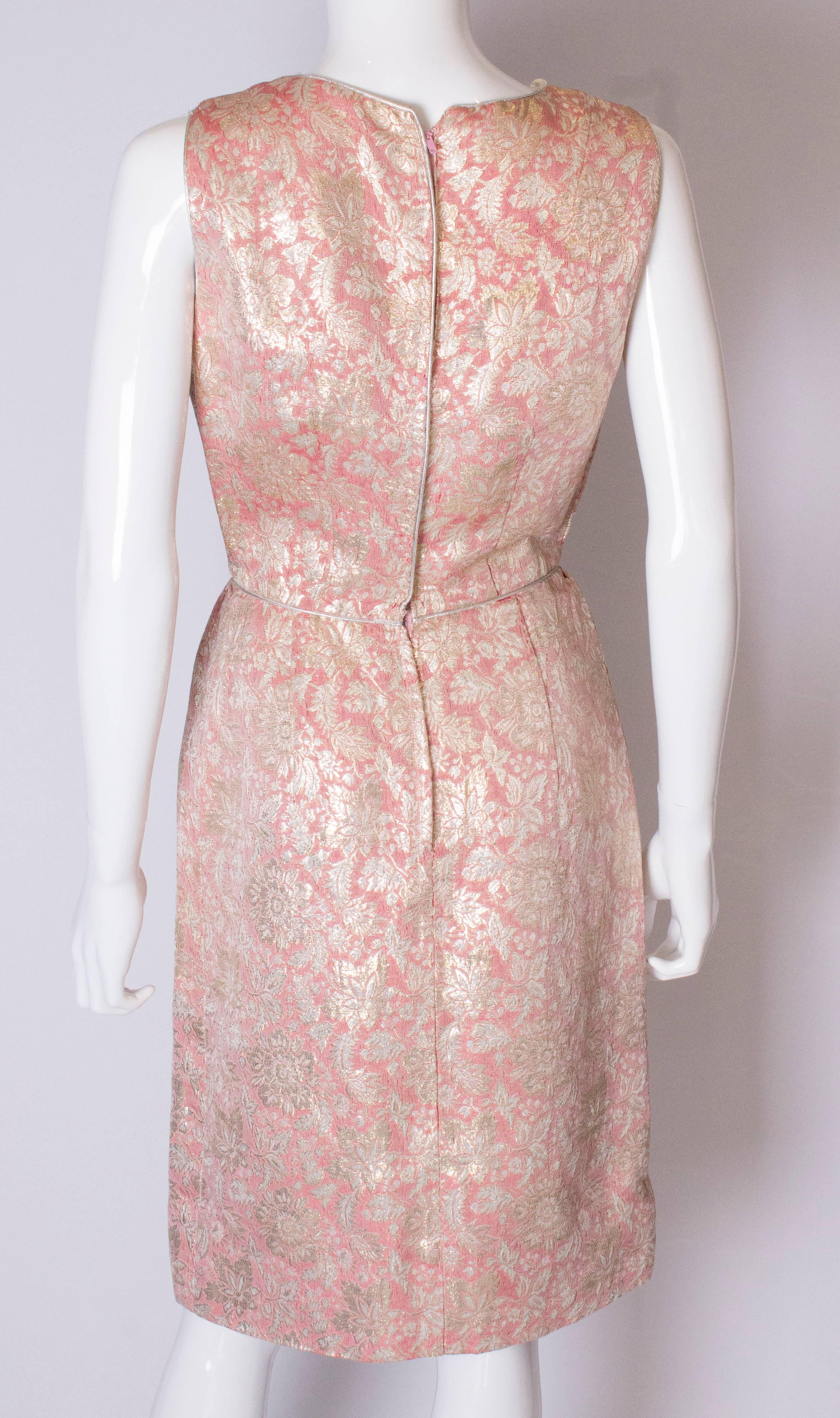 Women's A Vintage 1950s  Metallic Brocade Cocktail Dress For Sale