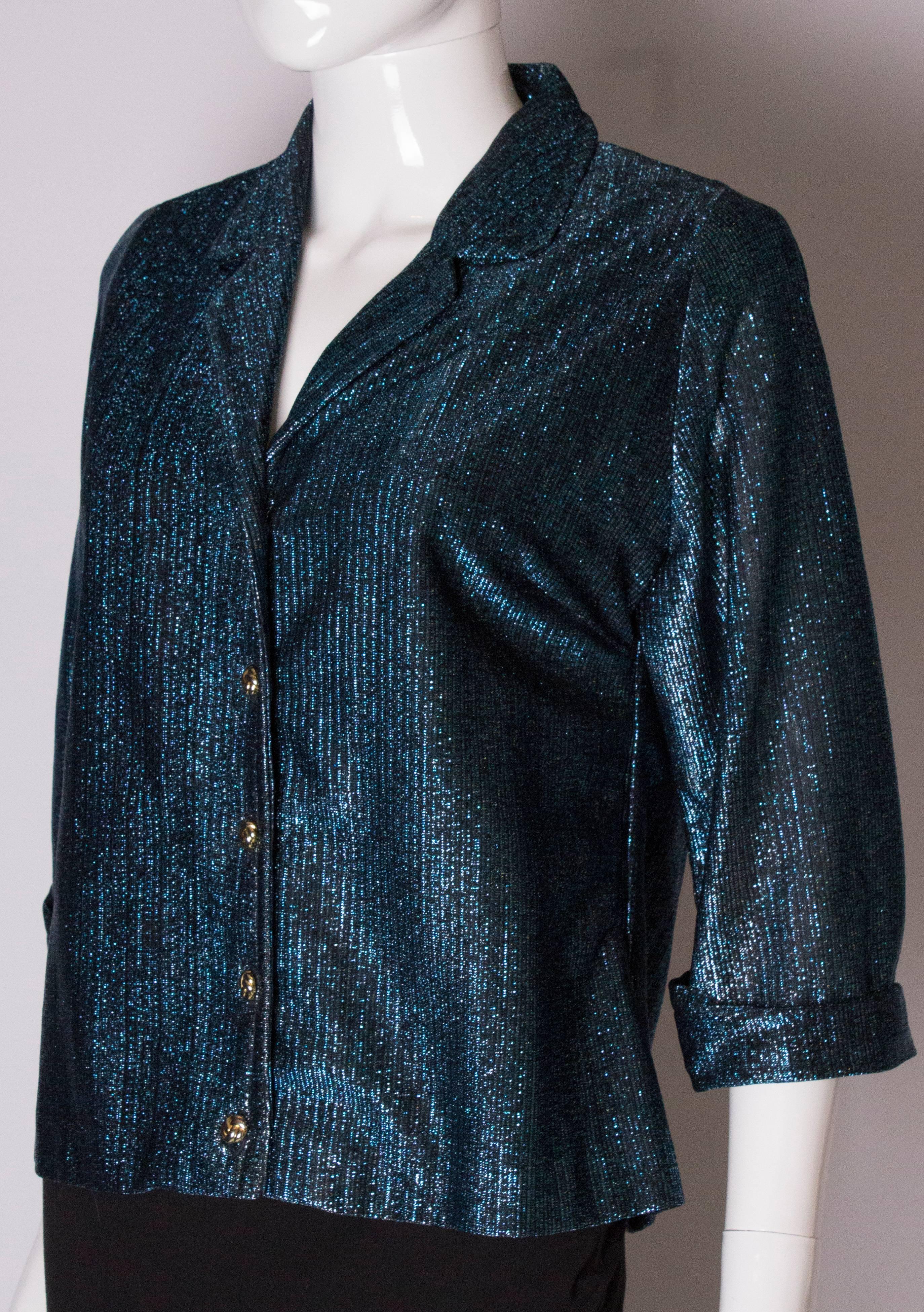 Women's A Vintage 1960s Blue Lurex  Jacket For Sale