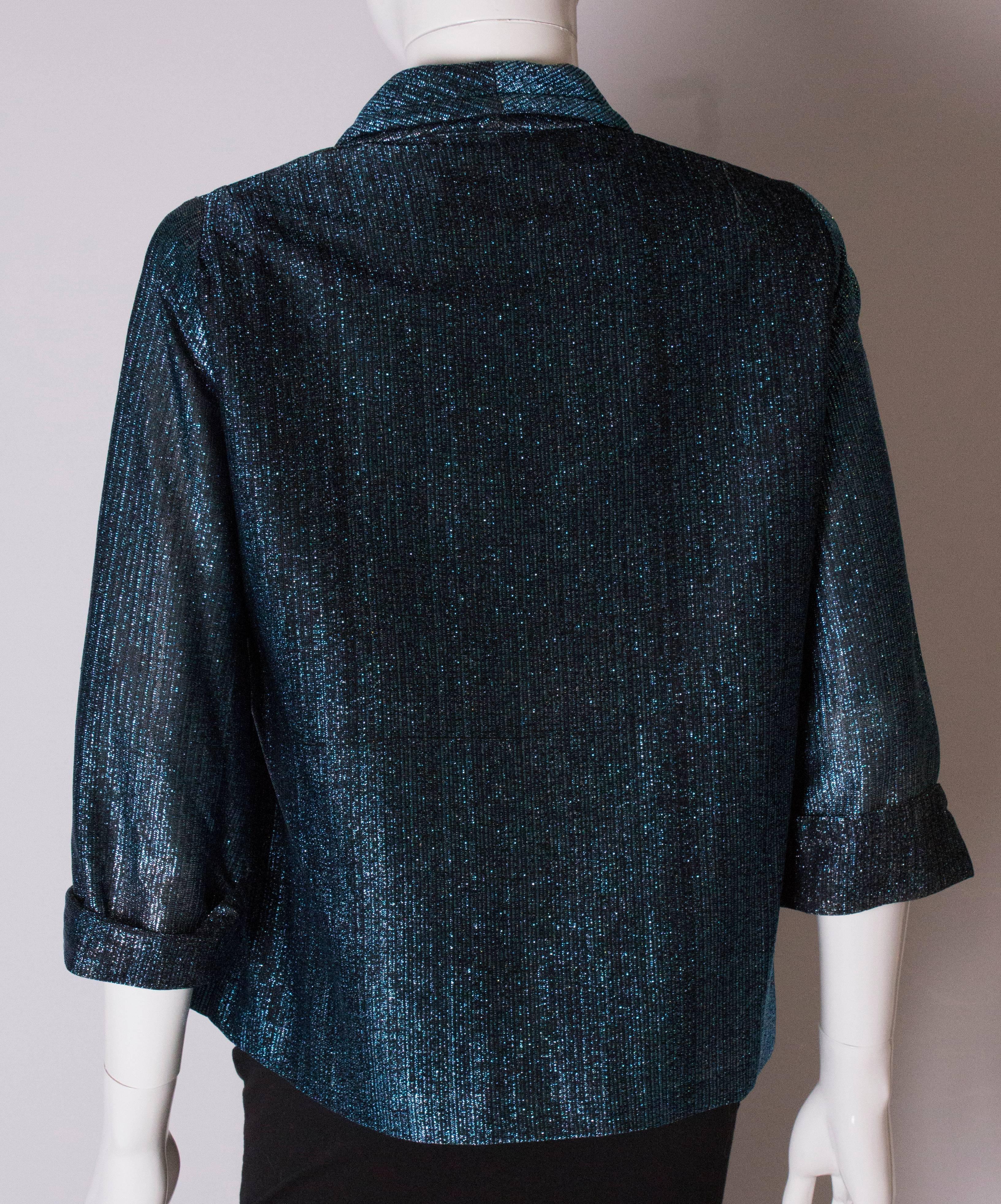 A Vintage 1960s Blue Lurex  Jacket For Sale 4