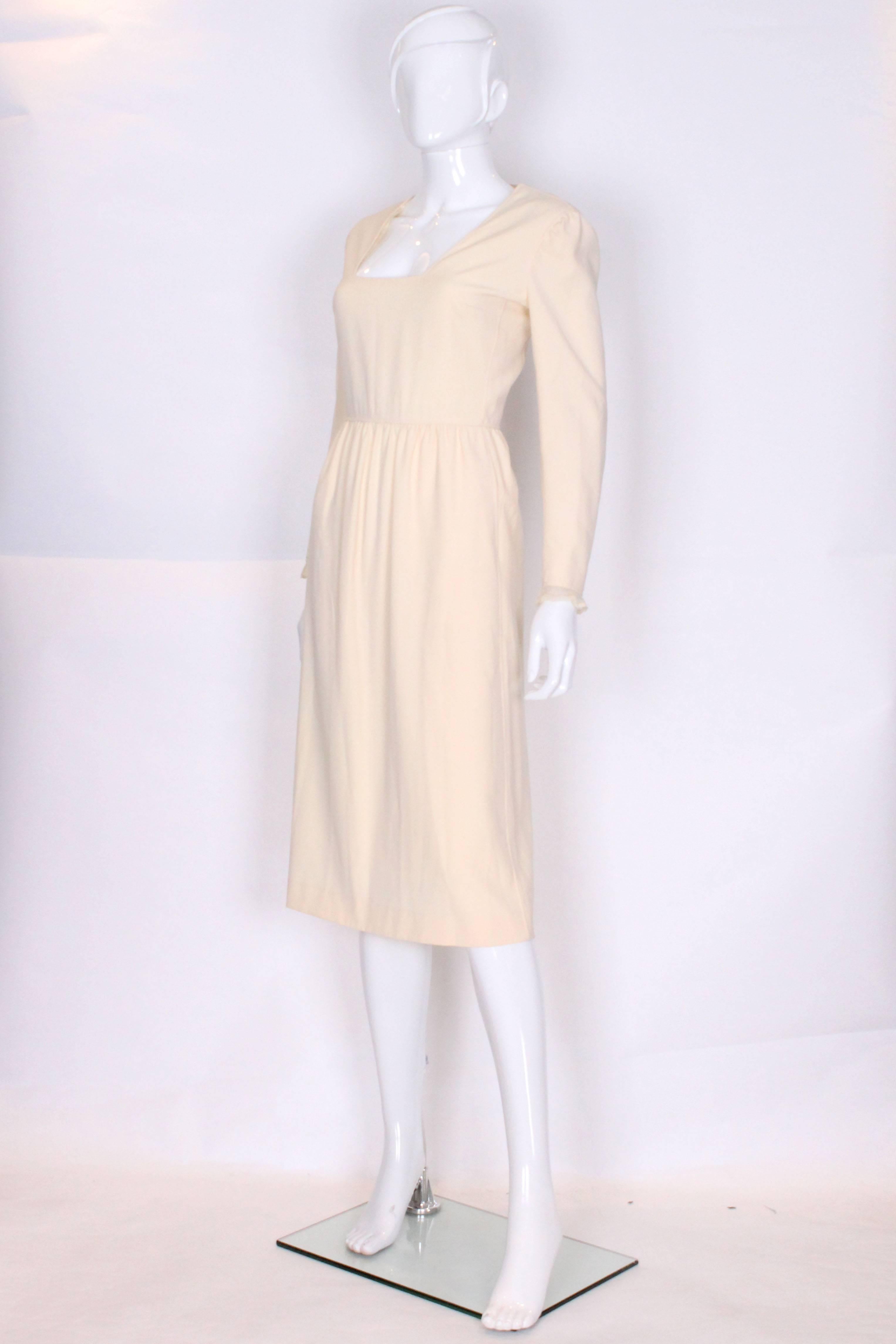 cream wool dress