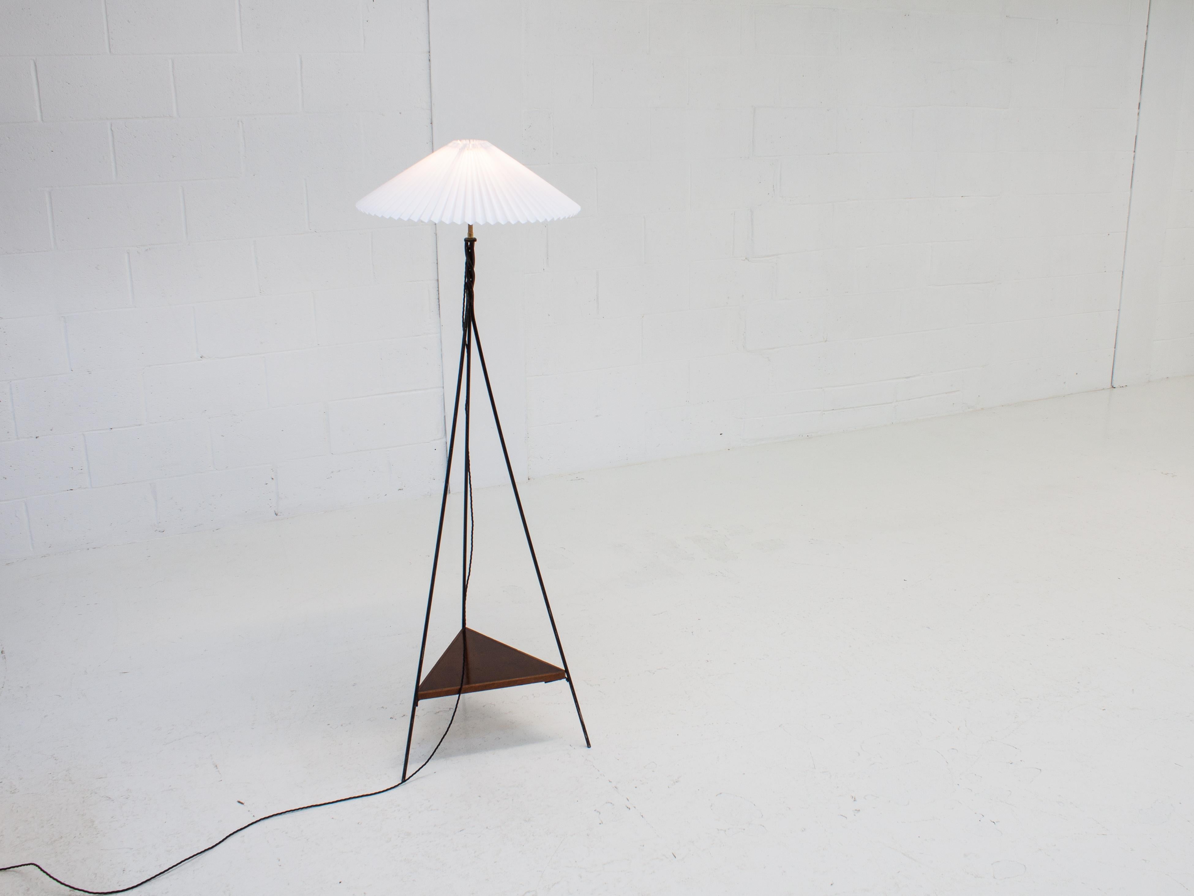floor lamp with pleated shade