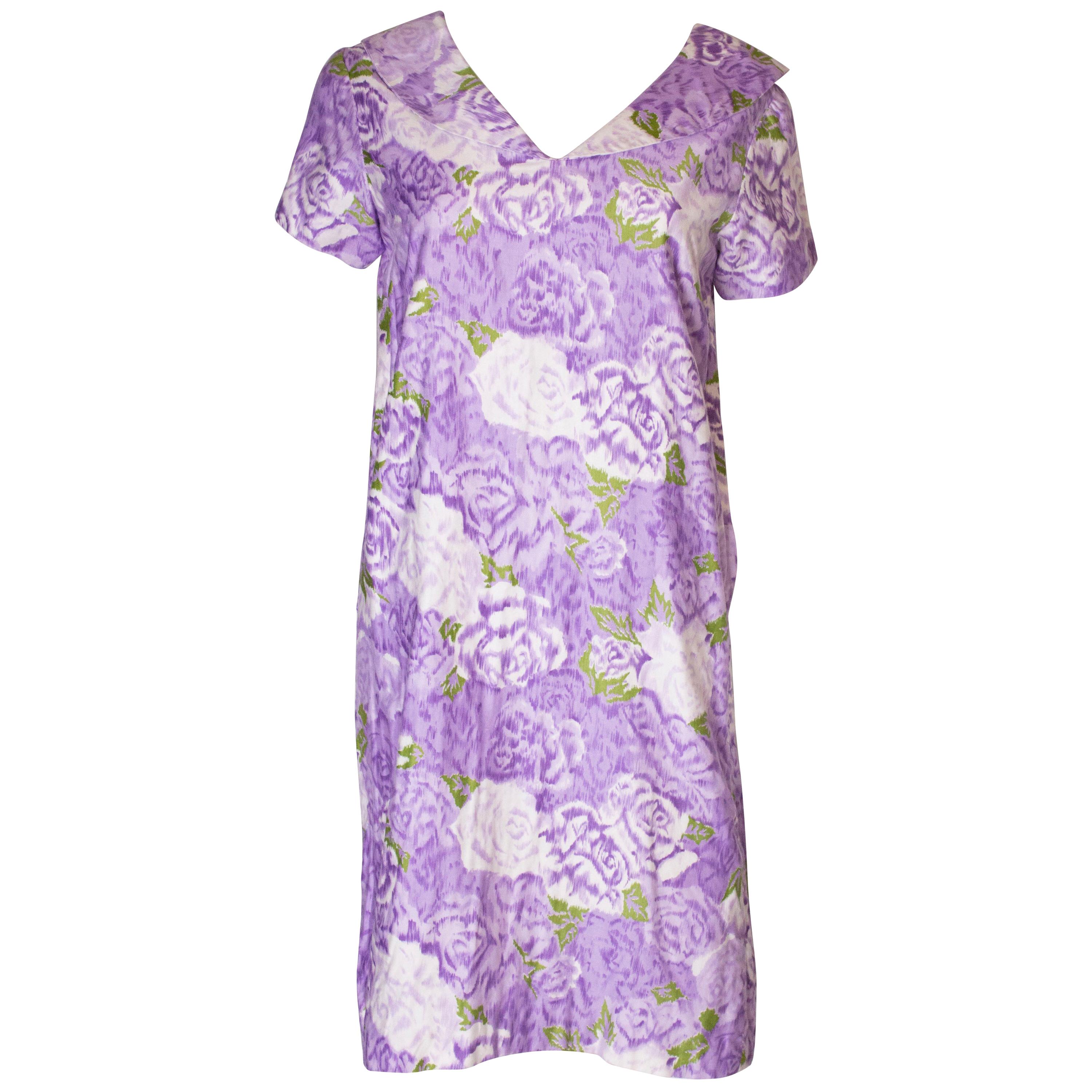 Bedruckte Baumwolle im Vintage-Stil 1960er Jahre  Kleid von kalifornisch  im Angebot