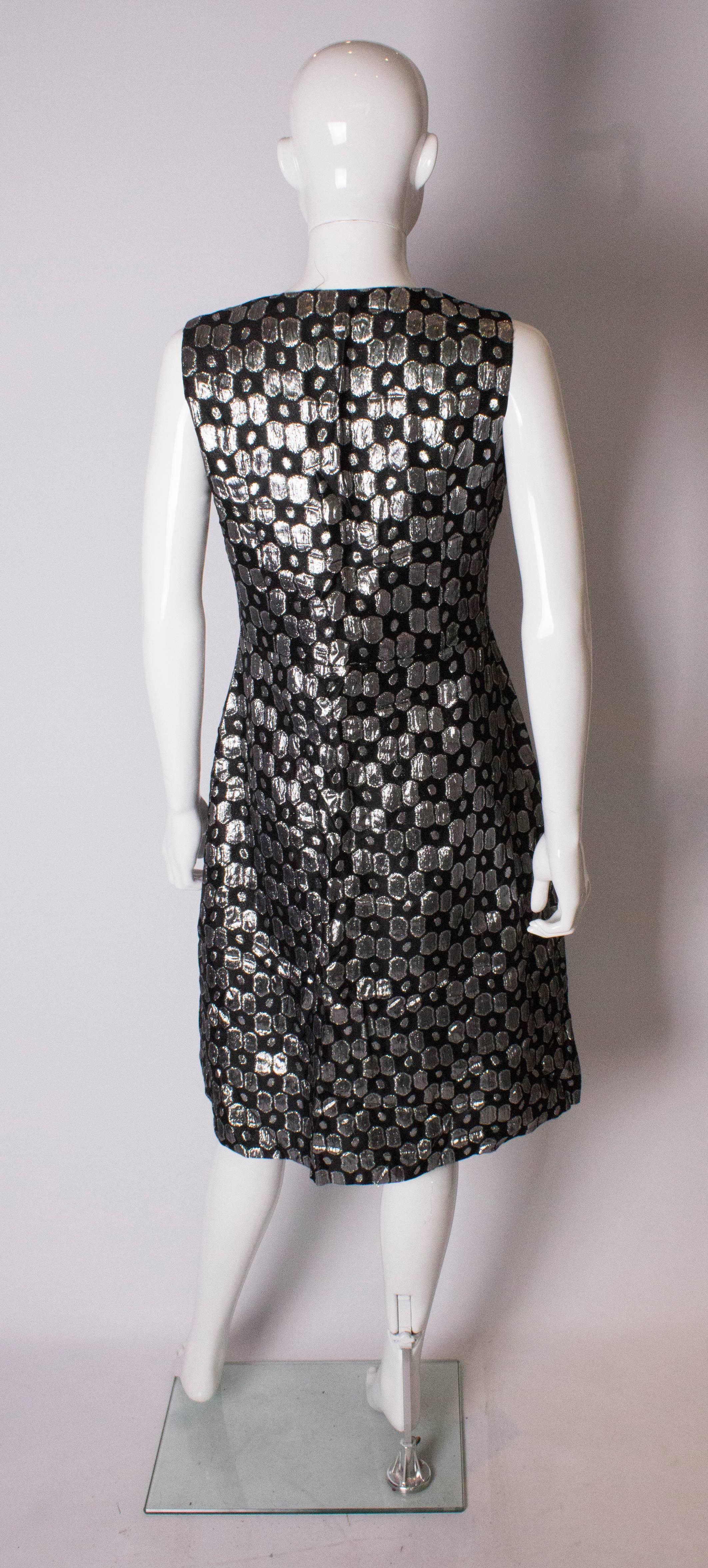 A Vintage 1960s Silver and Black Waistcoat /Mini Dress For Sale 3
