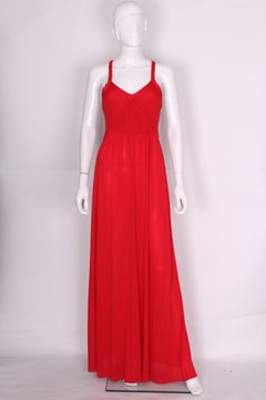 A vintage 1970s Bruce Oldfield Red Gown