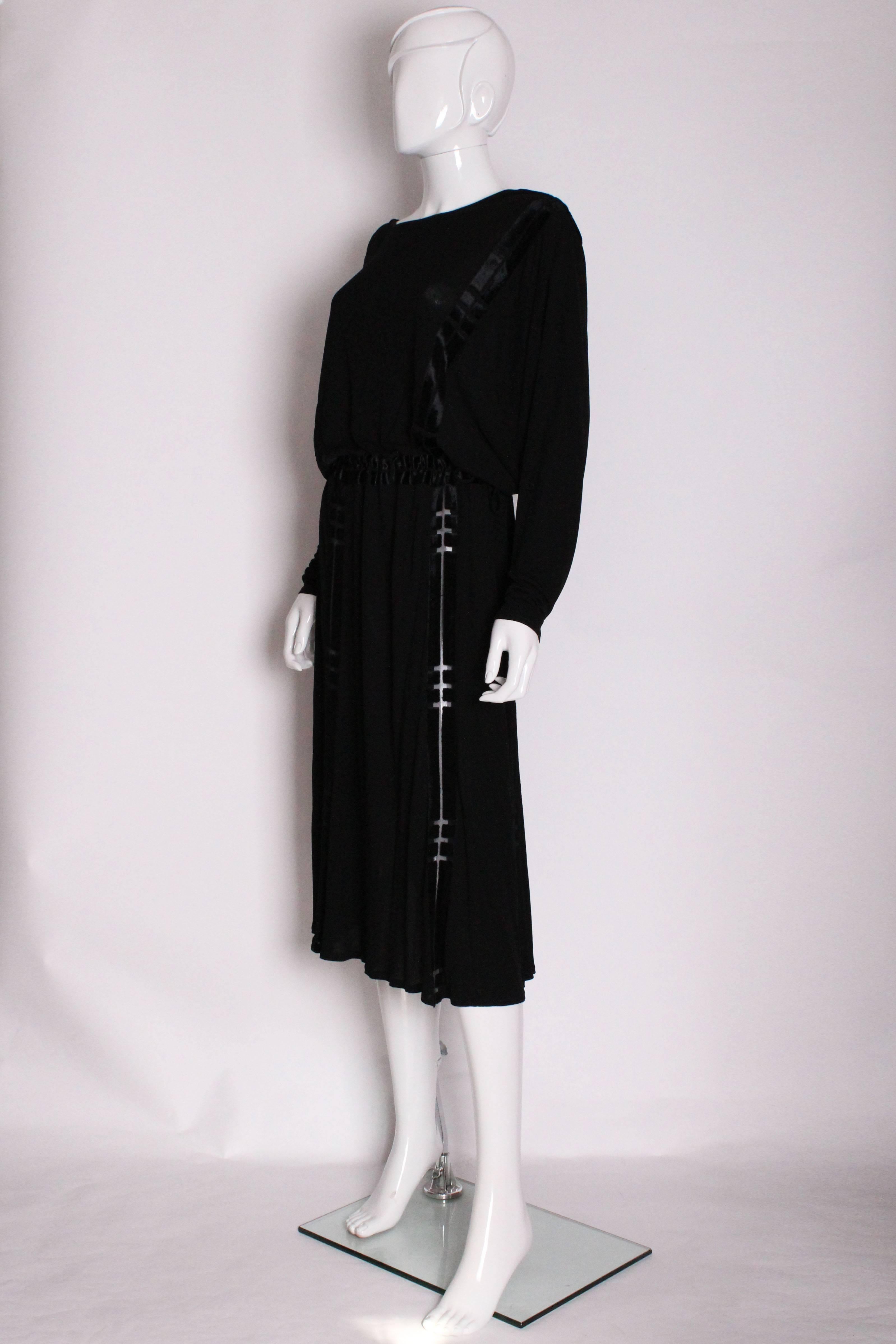 Black A vintage 1970s Janice Wainwright black Cocktail Dress For Sale