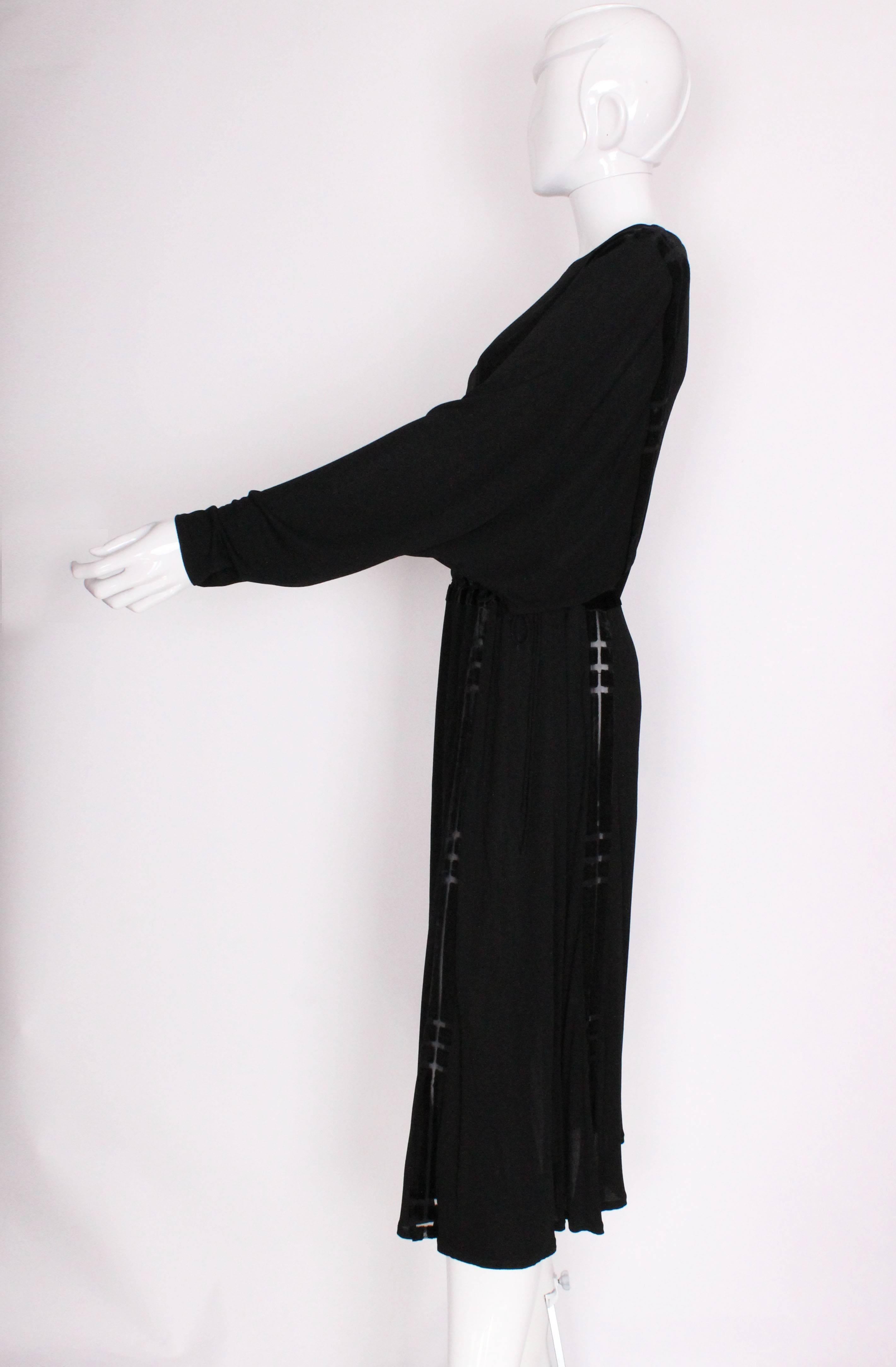 Women's A vintage 1970s Janice Wainwright black Cocktail Dress For Sale