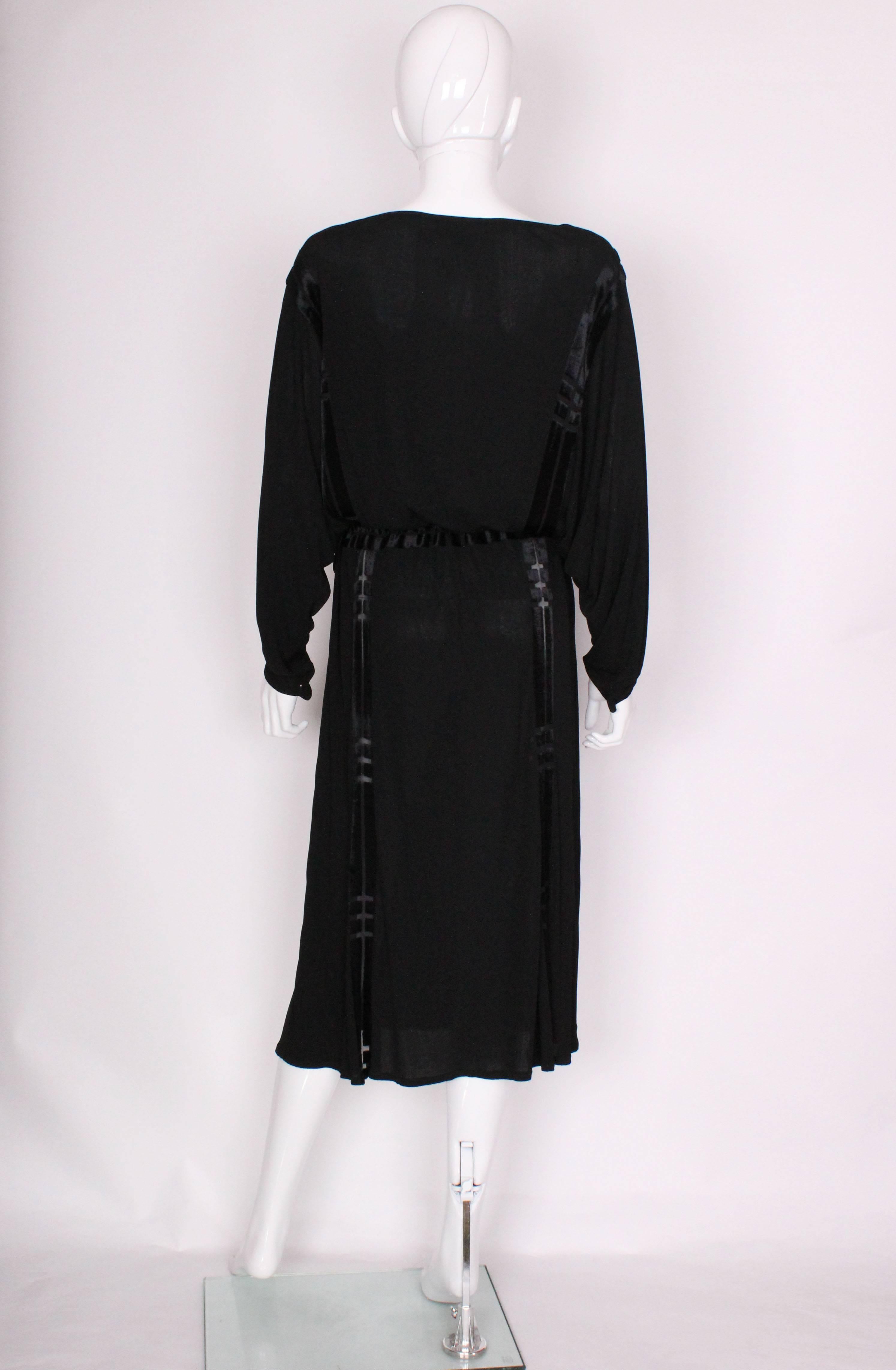 A vintage 1970s Janice Wainwright black Cocktail Dress For Sale 1