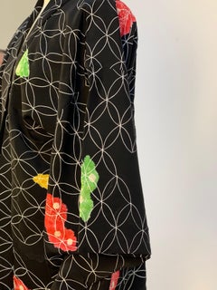 A vintage 1970s printed silk kimono
