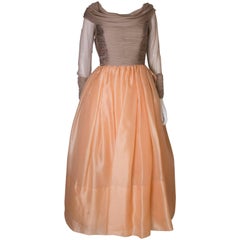 A vintage 1980s couture Carolyne Roehm Silk evening Gown