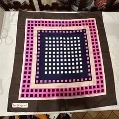 A Vintage 1980s Yves Saint Laurent Geometric Silk Scarf