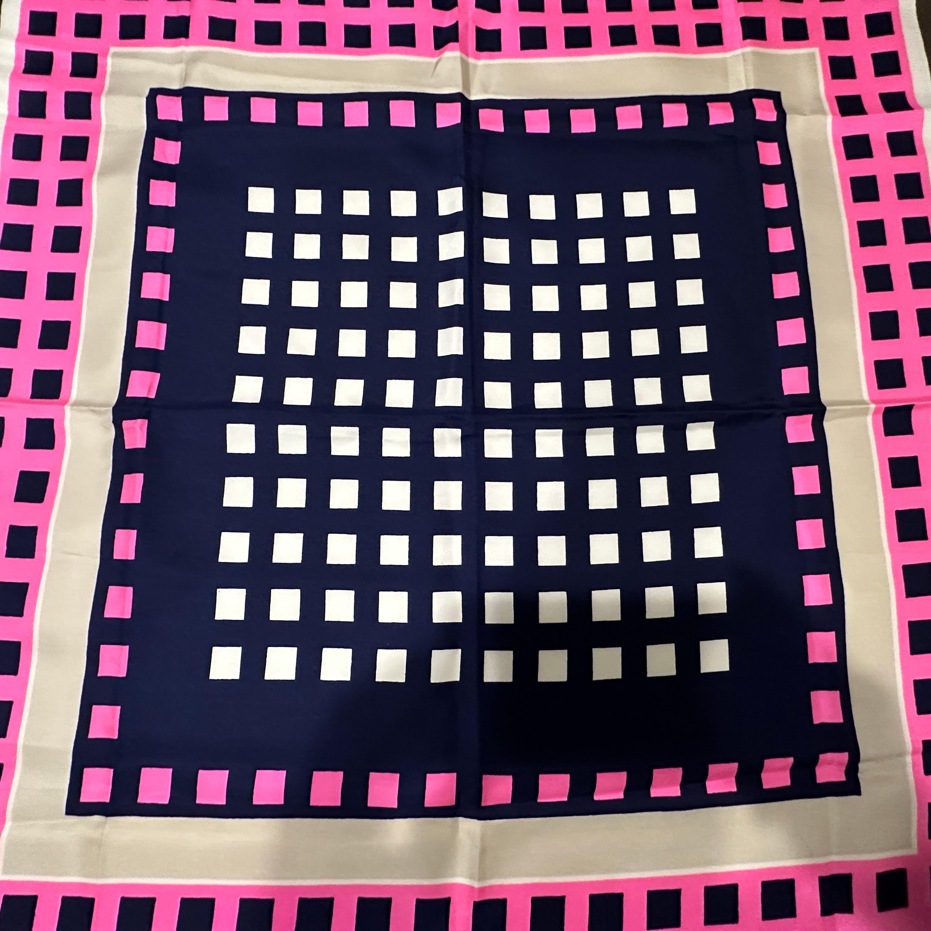 A Vintage 1980s Yves Saint Laurent Geometric Silk Scarf For Sale 2