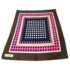 Vintage 1980er Jahre Yves Saint Laurent Geometrischer Seidenschal, Vintage