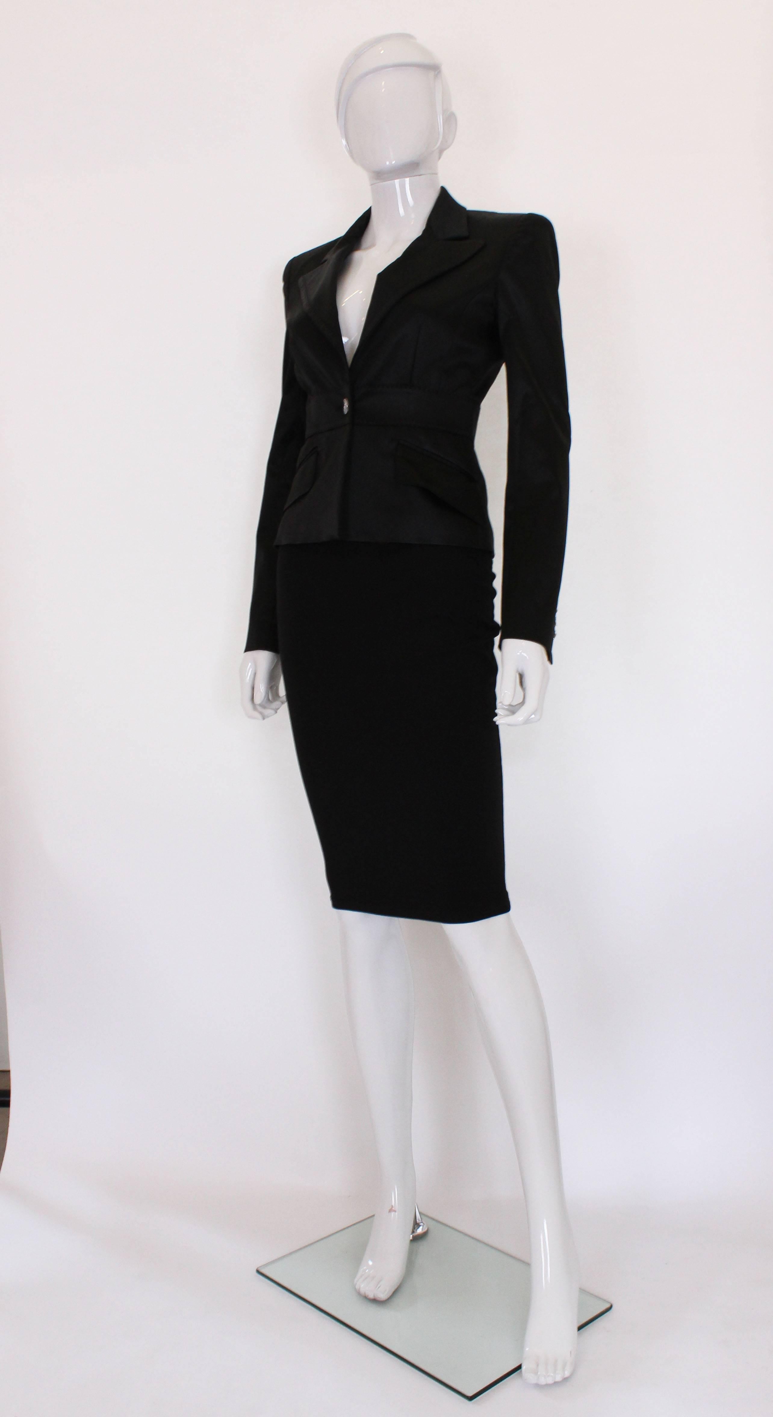 A vintage 1990s dolce and gabbana Black Evening Jacket In Excellent Condition For Sale In London, GB