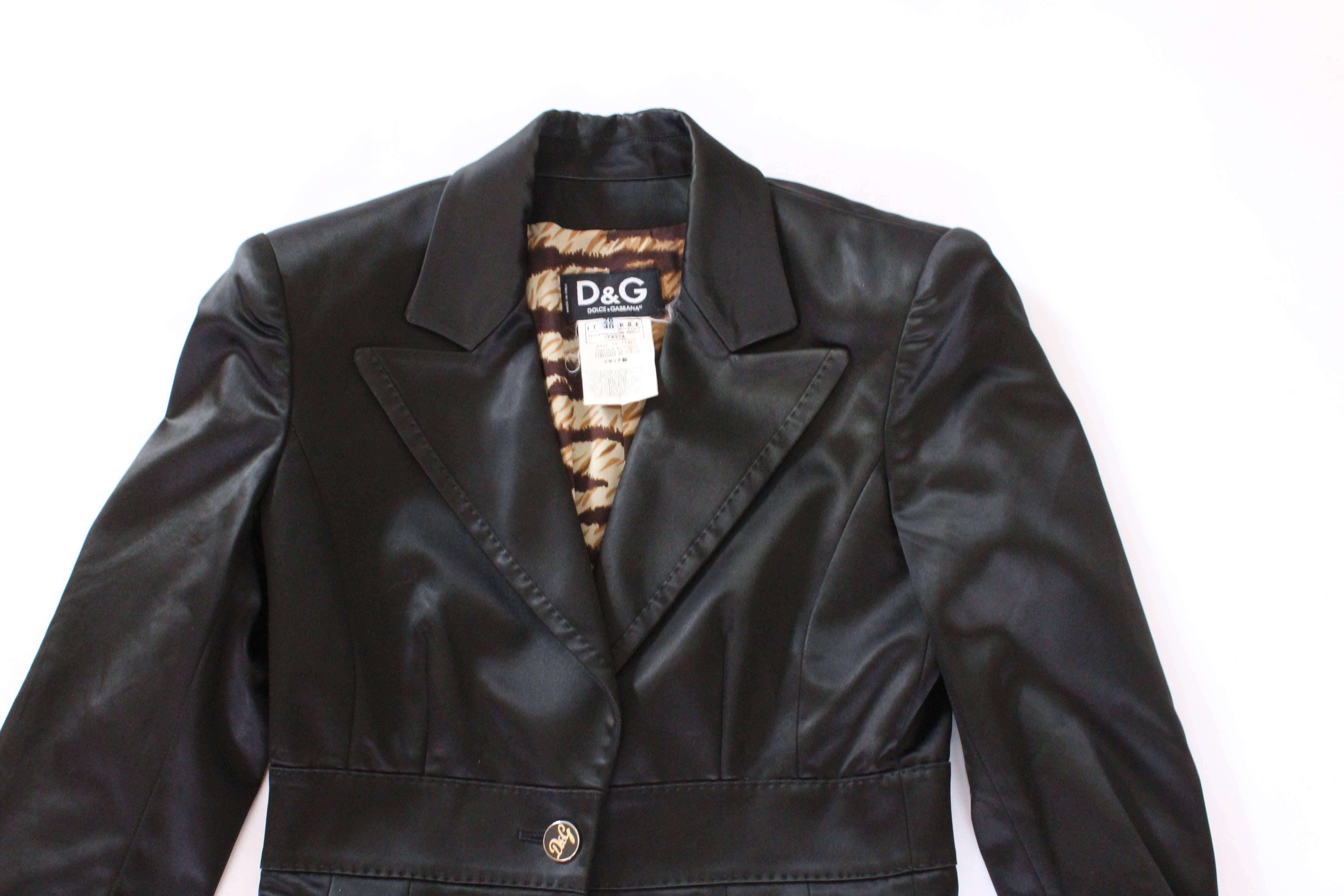 A vintage 1990s dolce and gabbana Black Evening Jacket For Sale 2