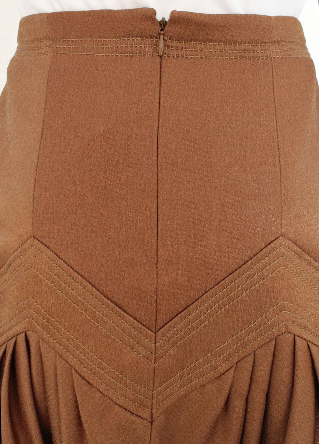 Women's A vintage 1990s Nina Ricci Bronze Skirt with Gathered Back For Sale