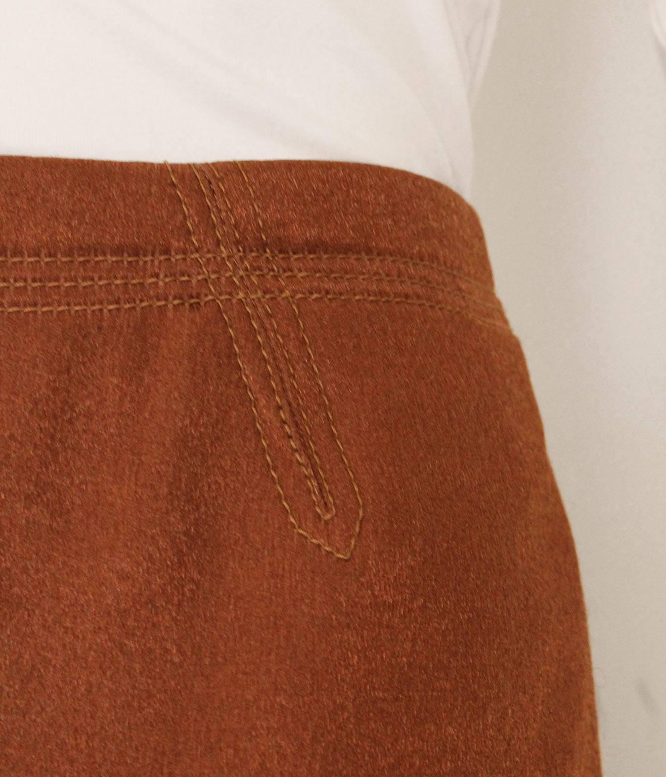 A vintage 1990s Nina Ricci Bronze Skirt with Gathered Back For Sale 2