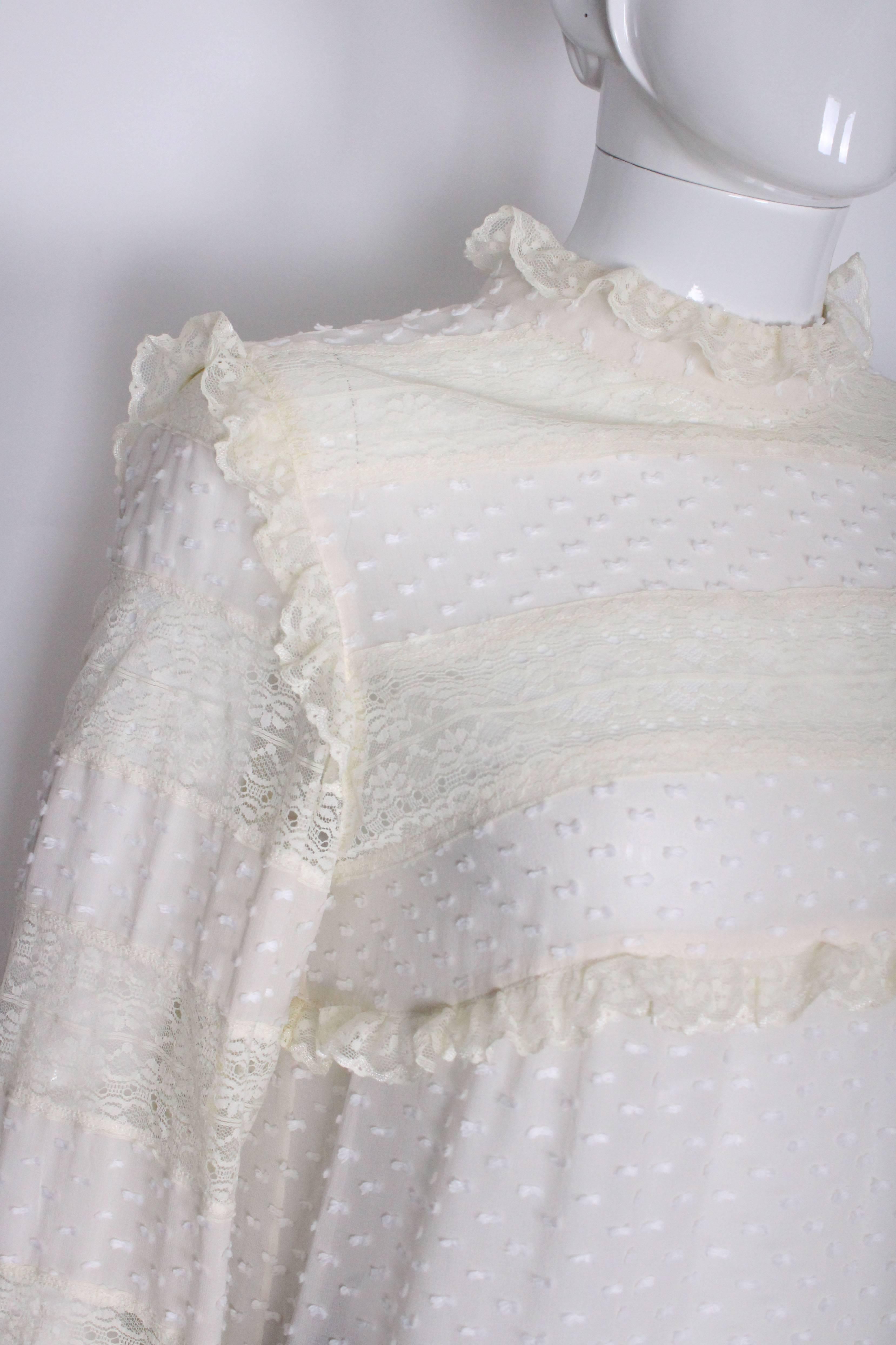 A vintage 1990s Valentino Silk and Lace Blouse 2