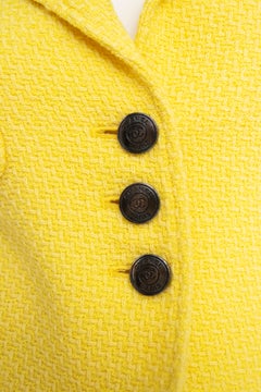 A Vintage 1997 Cruise Collection Chanel Canary Yellow Skirt Suit