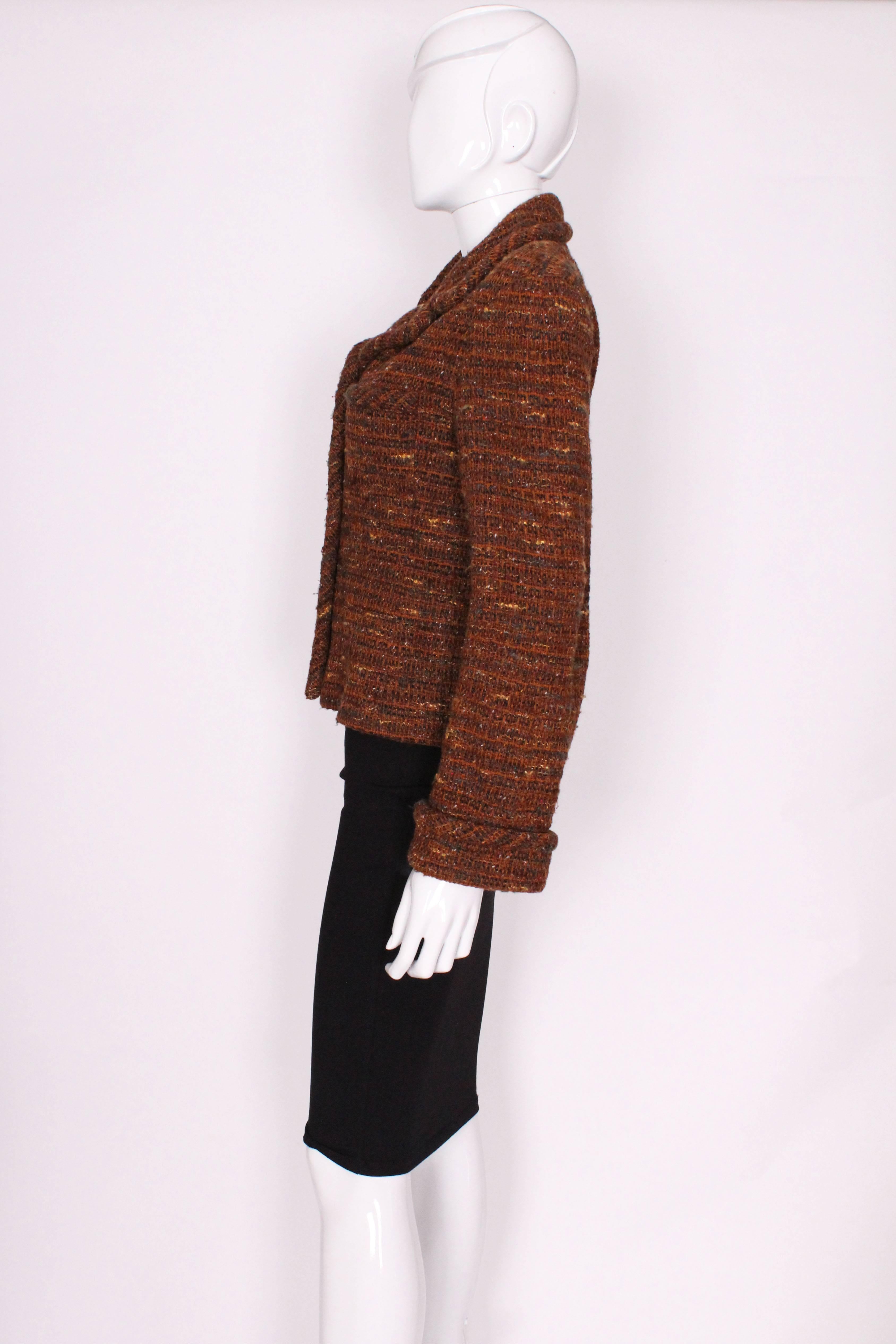 A Vintage 1998 brown tweed Chanel Jacket  In Excellent Condition In London, GB