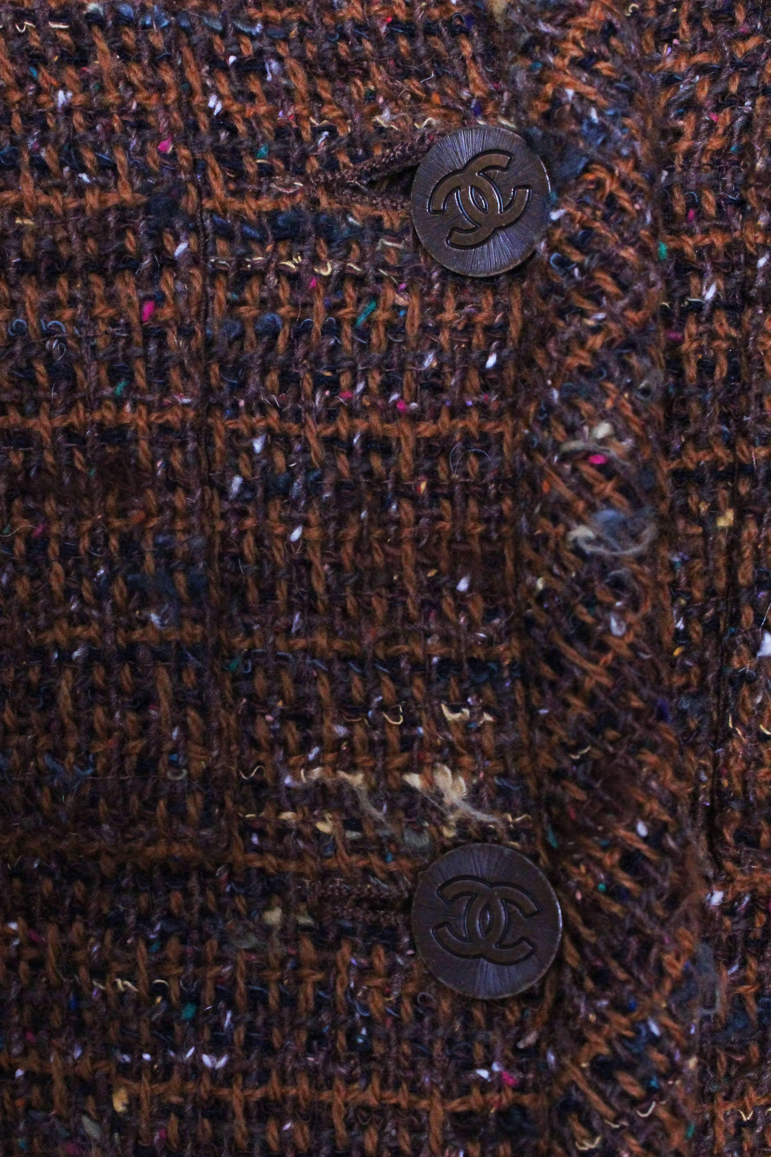 A Vintage 1998 brown tweed Chanel Jacket  2