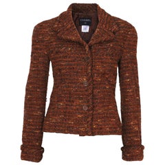 A Vintage 1998 brown tweed Chanel Jacket