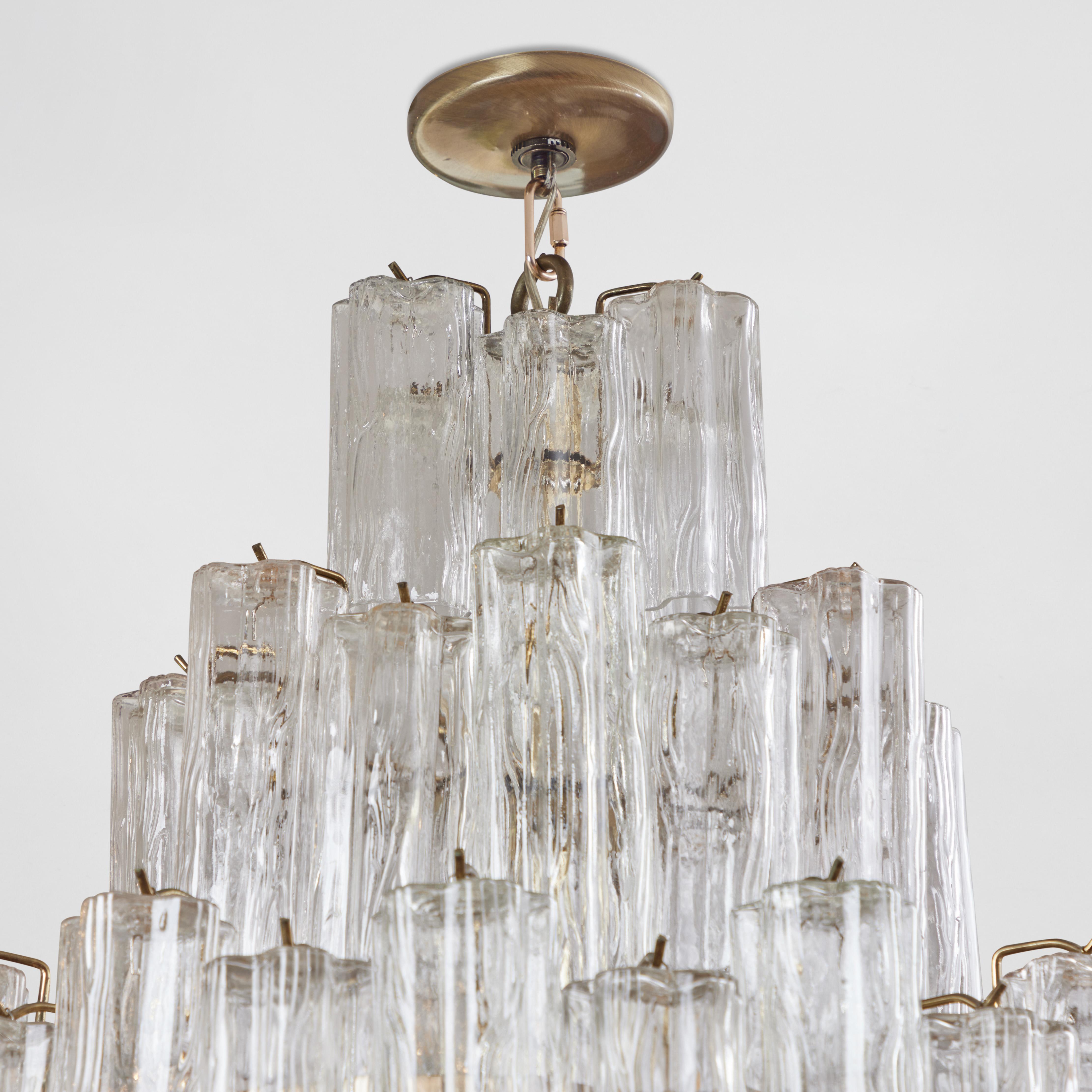 Mid-Century Modern A Vintage 7 Tiered Tronchi Chandelier Attributed to Venini