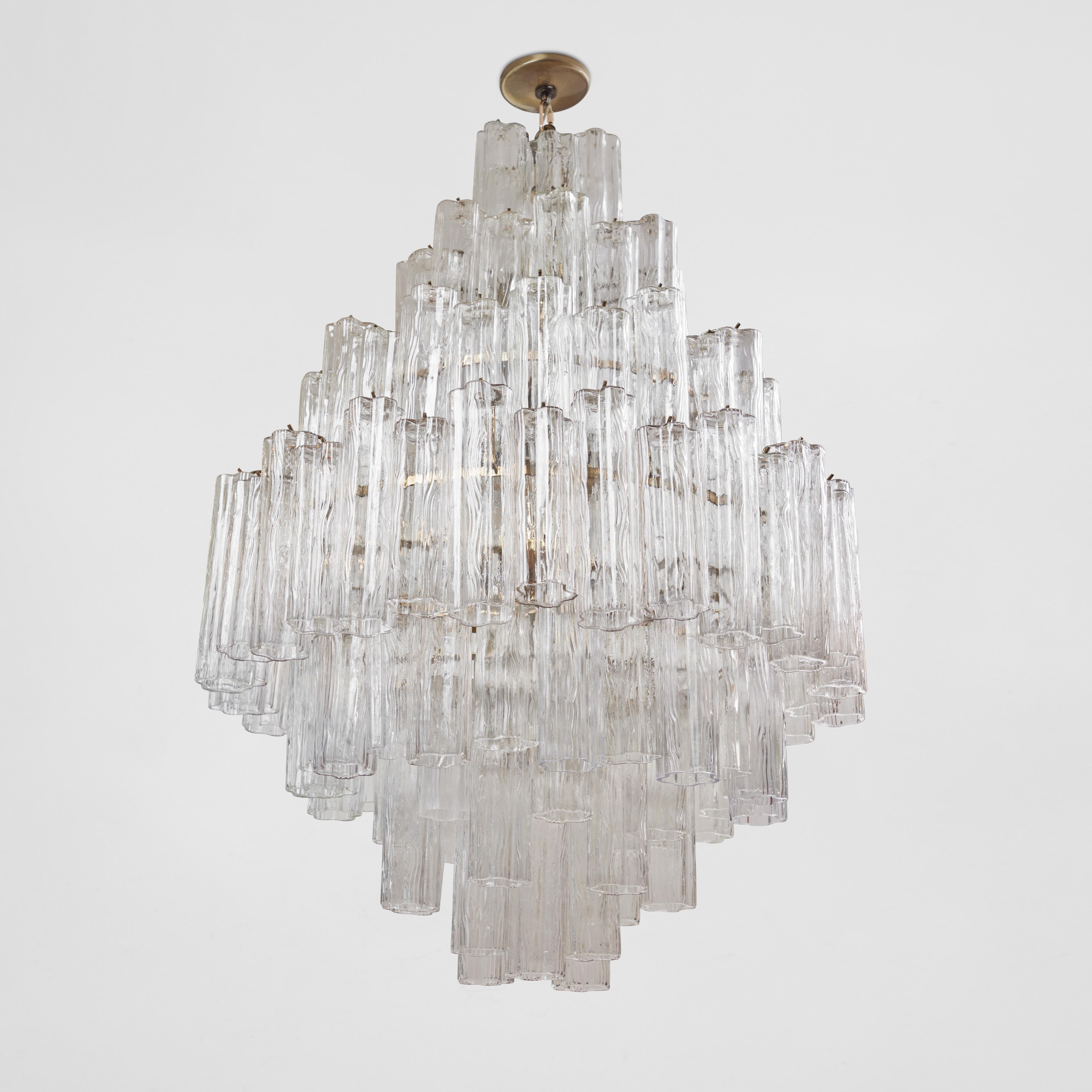 Plated A Vintage 7 Tiered Tronchi Chandelier Attributed to Venini