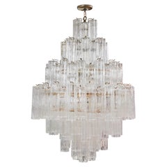 A Retro 7 Tiered Tronchi Chandelier Attributed to Venini