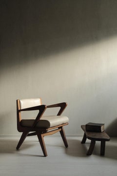 Vintage Armchair in Style of Pierre Jeanneret, India, 1970s